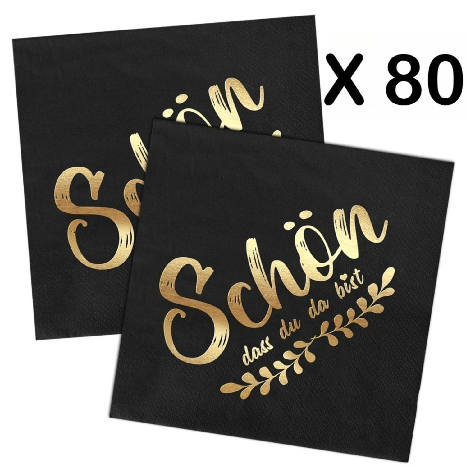 80 Black Napkins Welcome To Your Party Patterned Napkins Party Napkins Party Decorations For Celebrations Birthdays Weddings 33 X 33 Cm