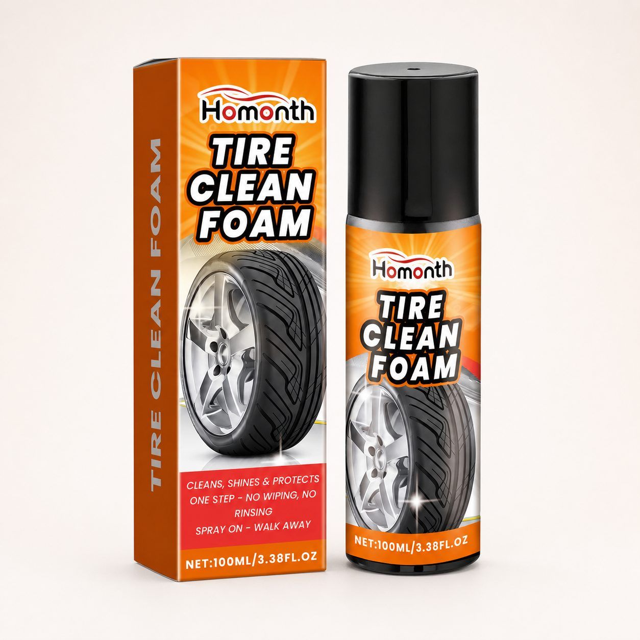 HOMONTH Automotive Tire Cleaning Foam, 100 ml / 1 Bottle