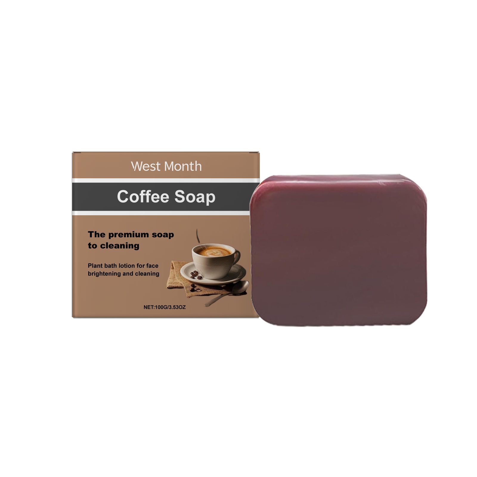 WEST MONTH Coffee Facial Cleansing Bar, 100 g