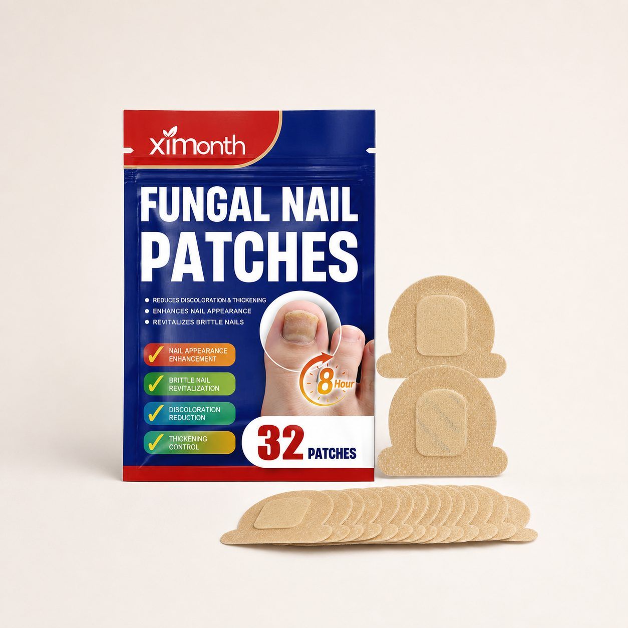 XIMONTH 32-Piece Nail Sticker Set, 32 Pieces