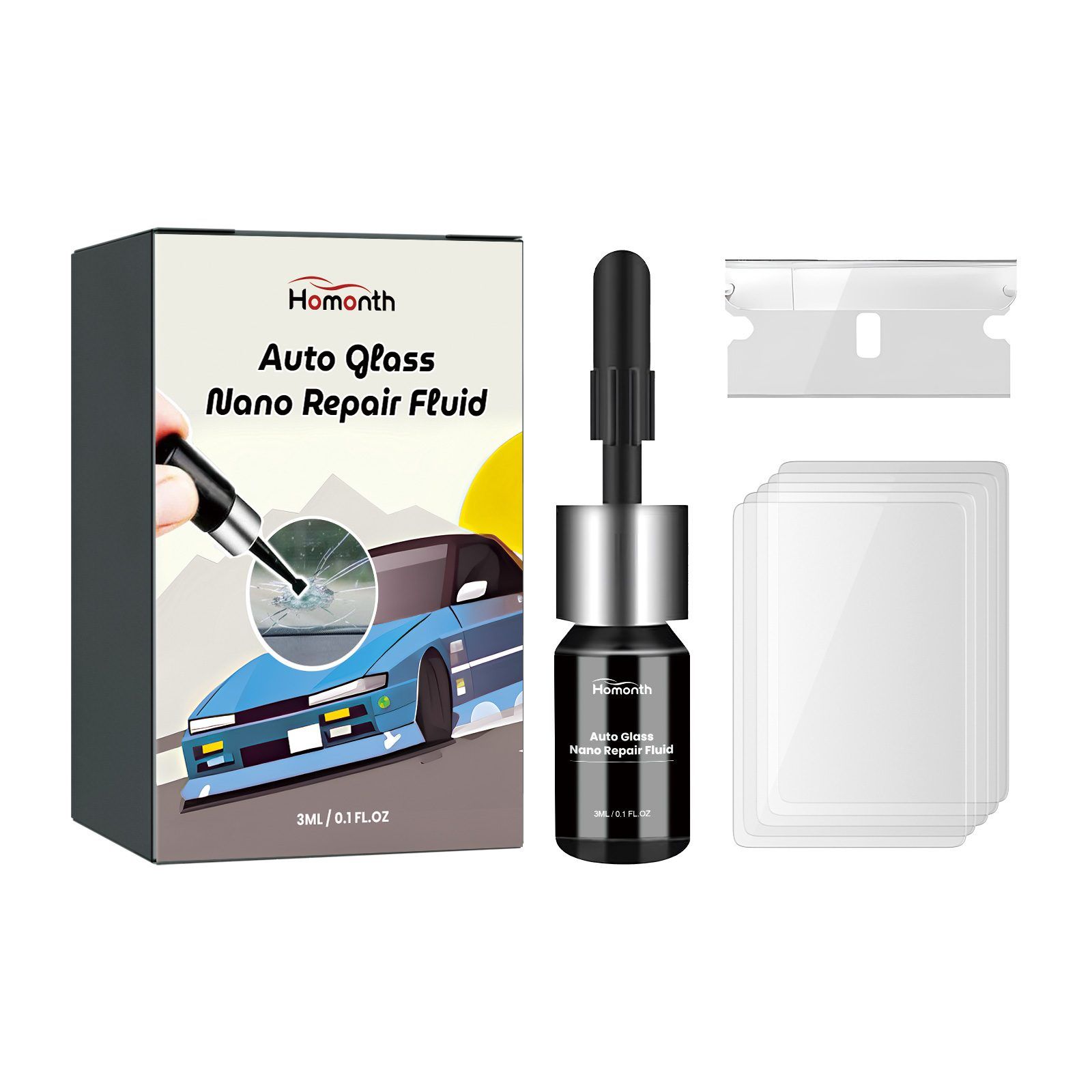 HOMONTH Windshield Glass Repair Kit, 1 Kit image 2