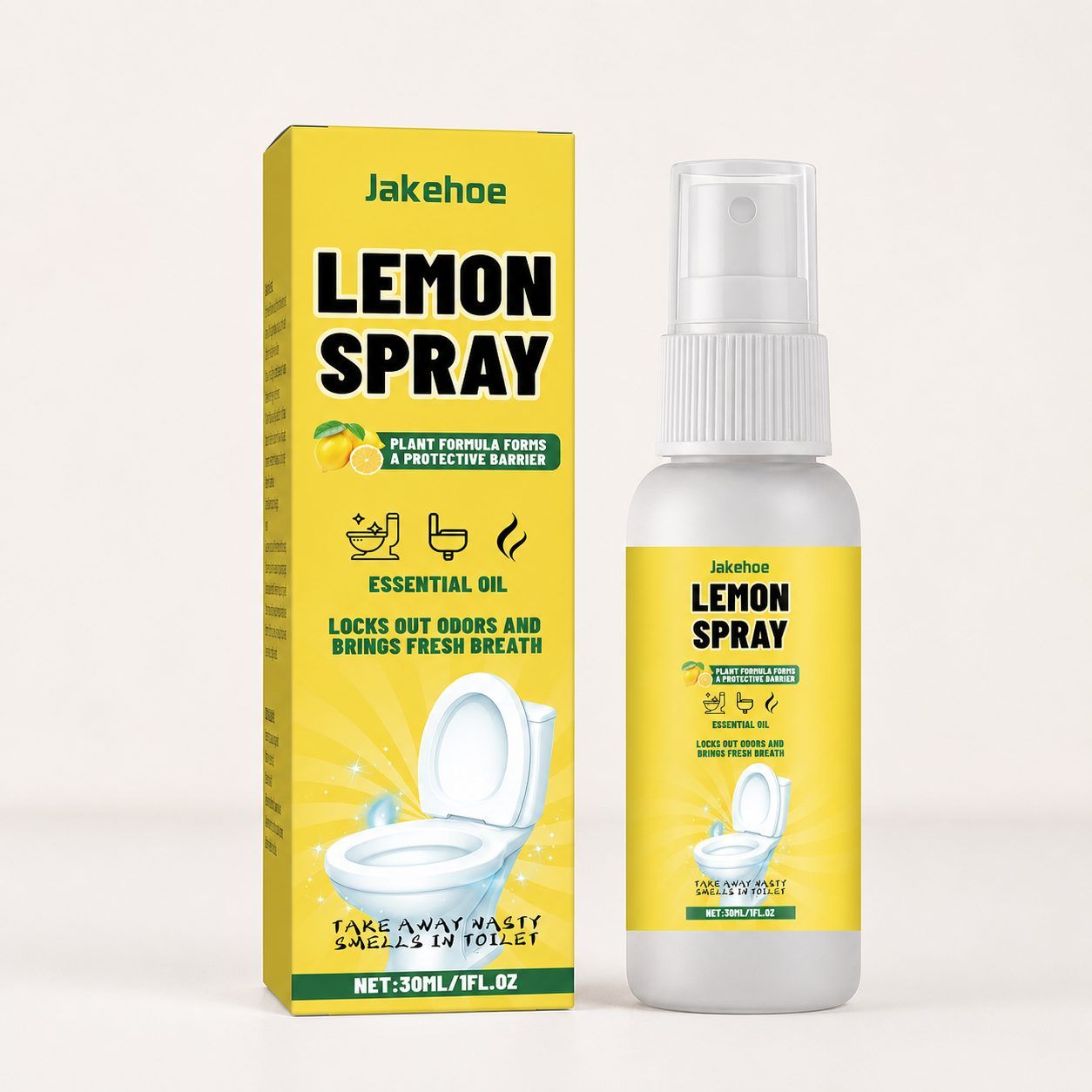 JAKEHOE Lemon Toilet Odor Spray, 30 ml / 1 Bottle