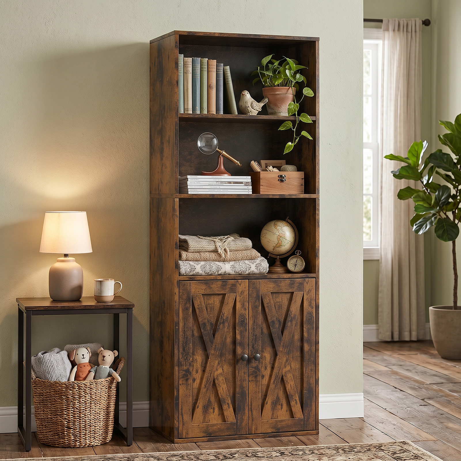 5 Tier Bookshelf with Doors, picture 2 of 5