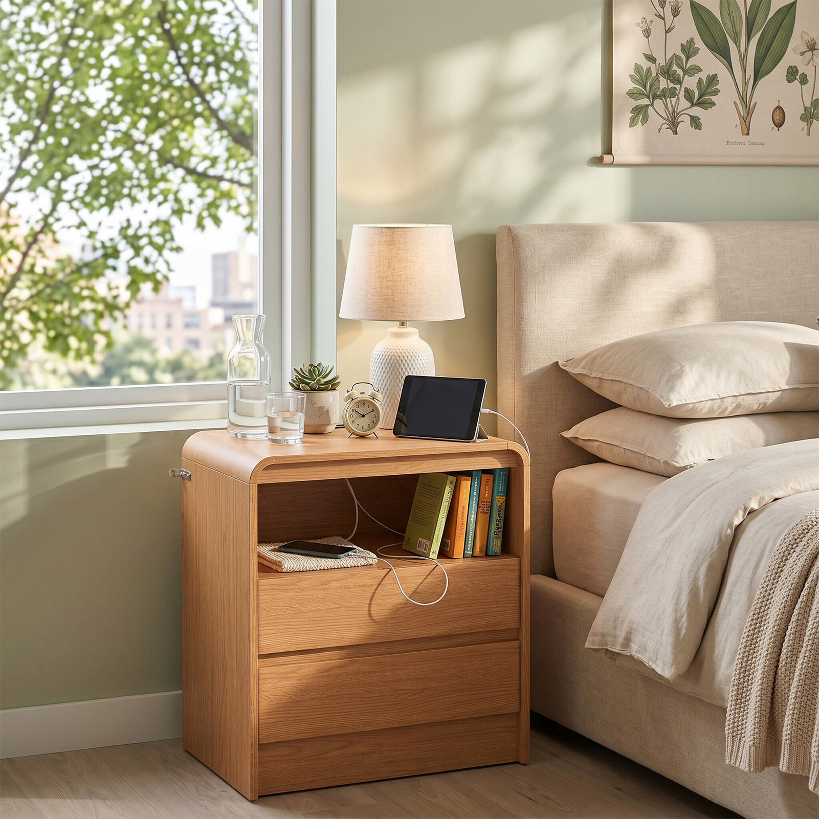 Nightstand with Charging Station, picture 3 of 5