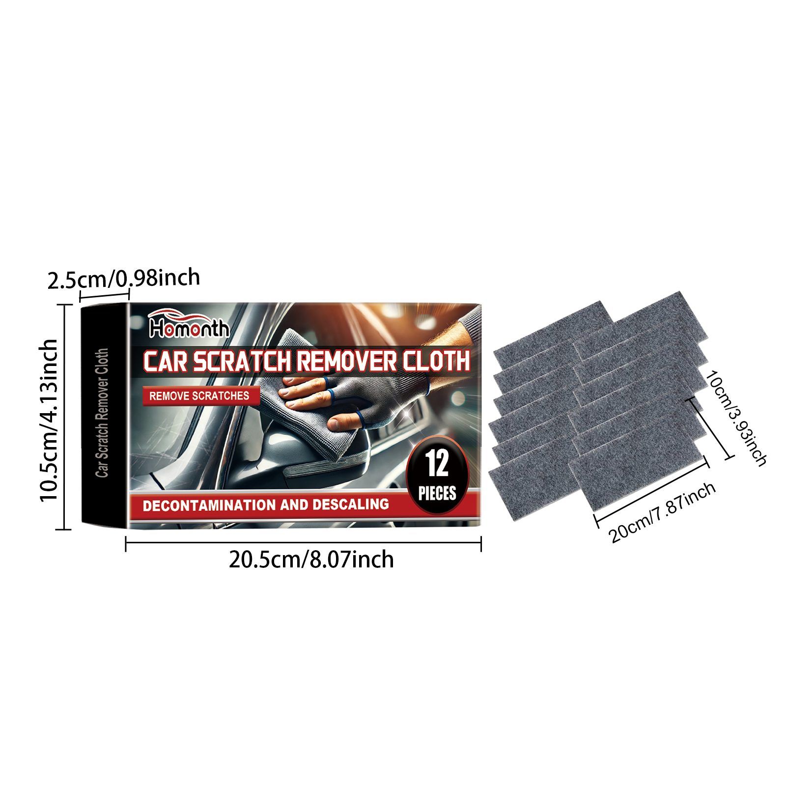 HOMONTH Automotive Scratch Care Cloths, 12 Pieces image 3