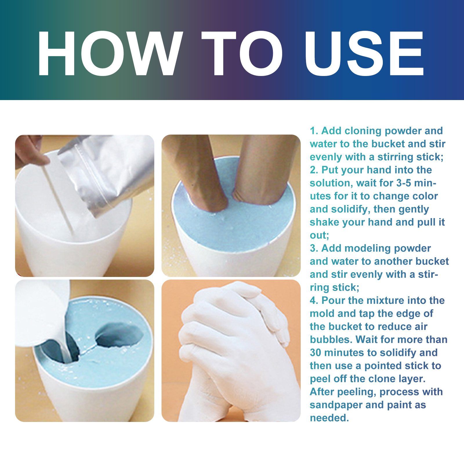 DOWMOO DIY Hand Casting Kit, 600 g image 12