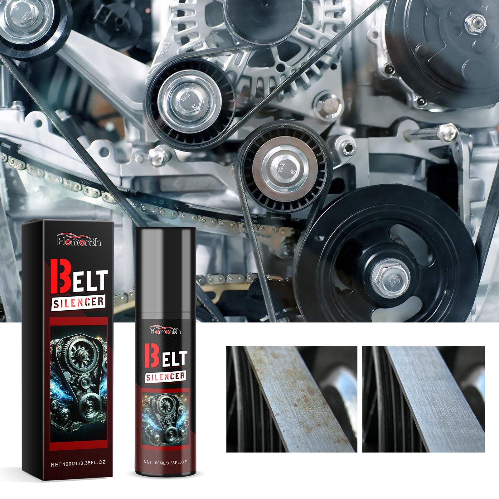 HOMONTH Automotive Engine Belt Care Liquid, 100 ml / 1 Bottle image 5