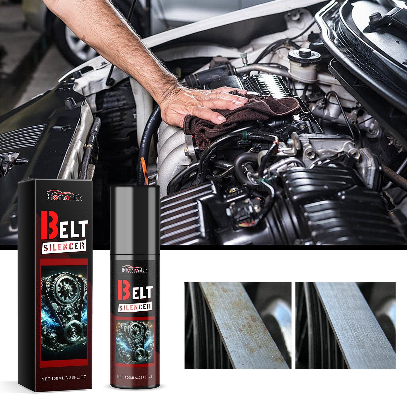 HOMONTH Automotive Engine Belt Care Liquid, 100 ml / 1 Bottle image 6