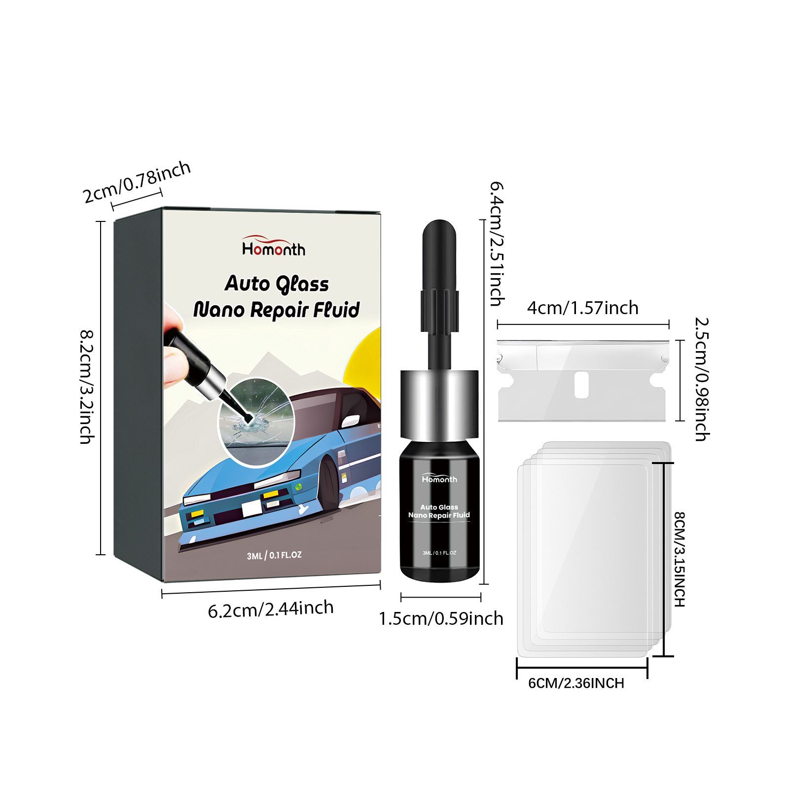 HOMONTH Windshield Glass Repair Kit, 1 Kit image 3