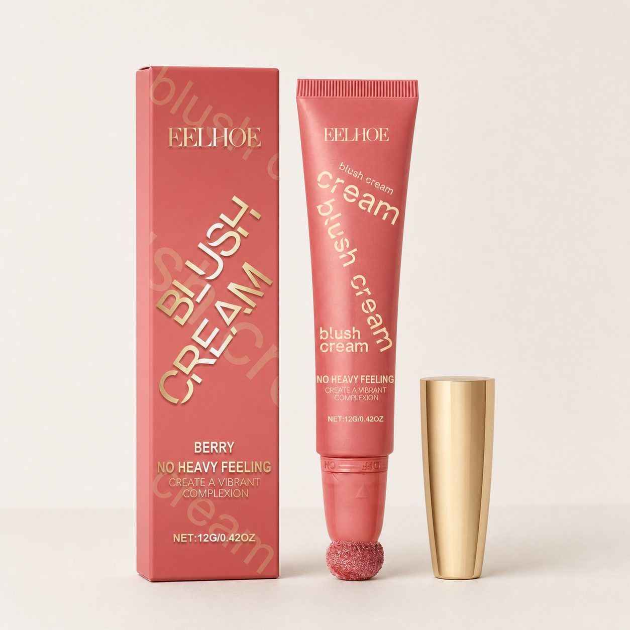 EELHOE Shimmer Blush Cream, Berry, 12 g