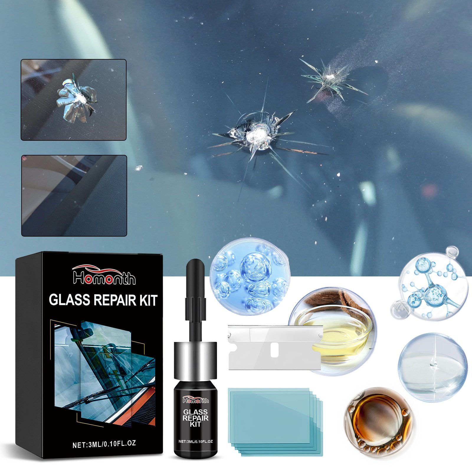 HOMONTH Windshield Repair Kit, 1 Kit image 4