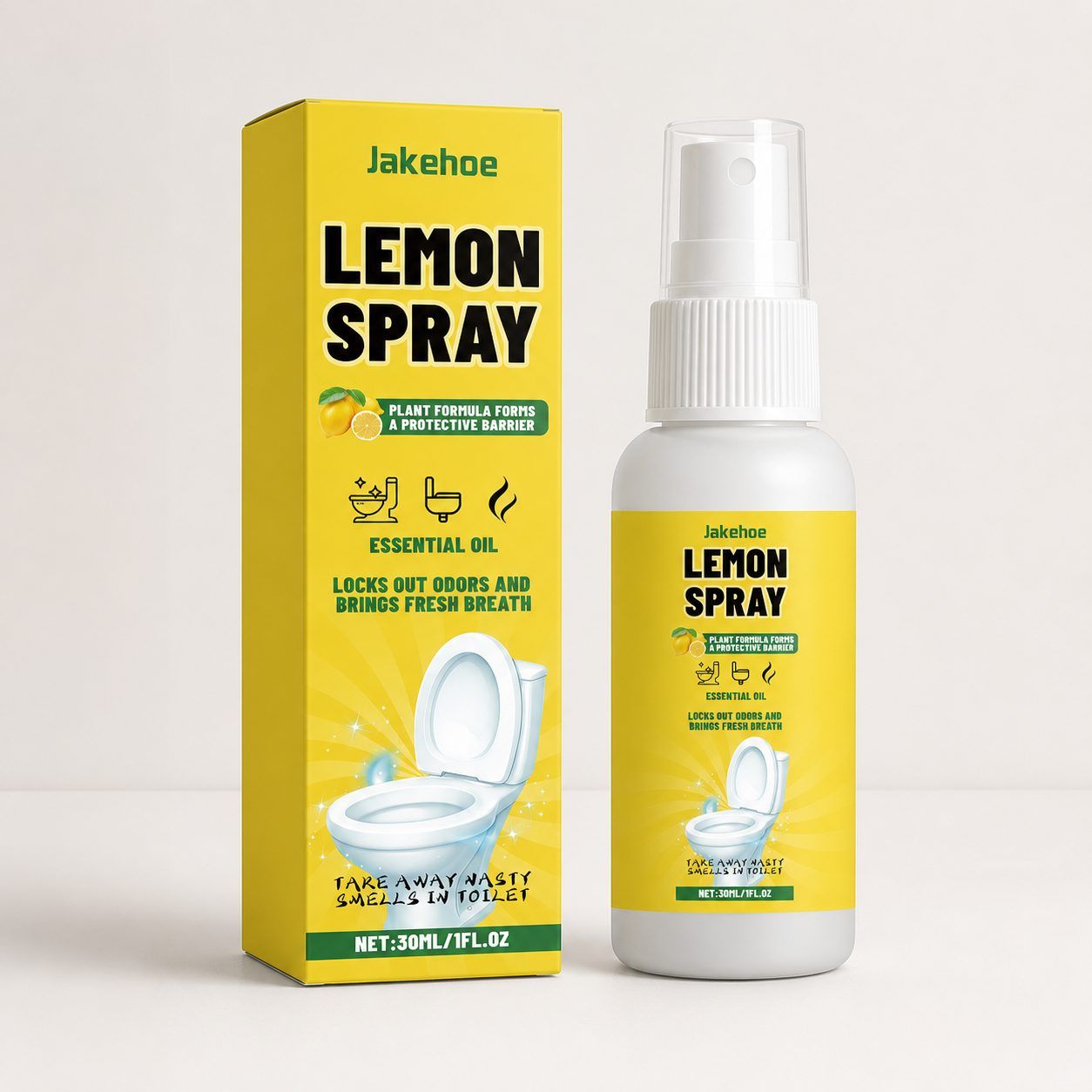 JAKEHOE Lemon Toilet Odor Spray, 30 ml / 1 Bottle image 3