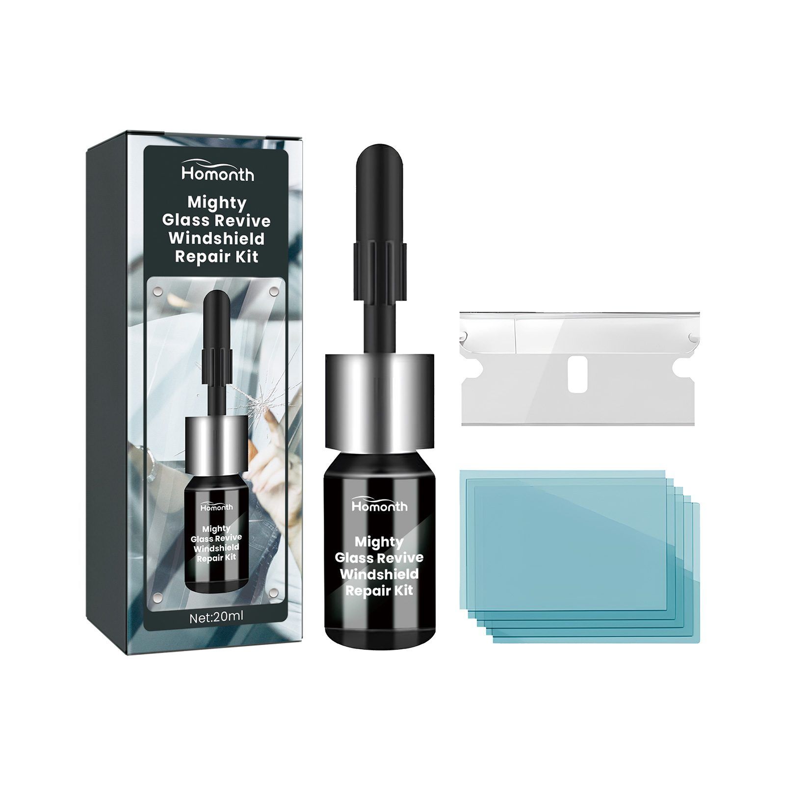 HOMONTH Automotive Windshield Glass Repair Kit, 1 Kit image 2