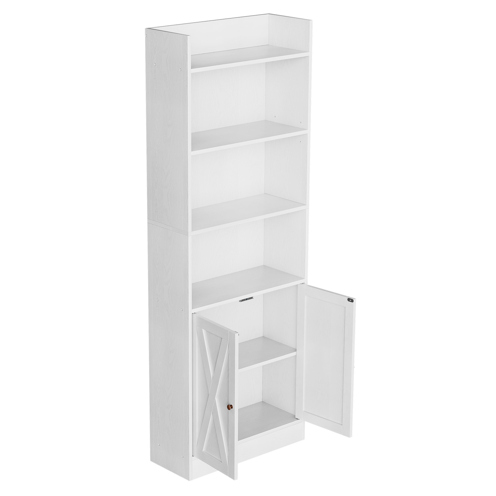 Wood Bookcase with Doors