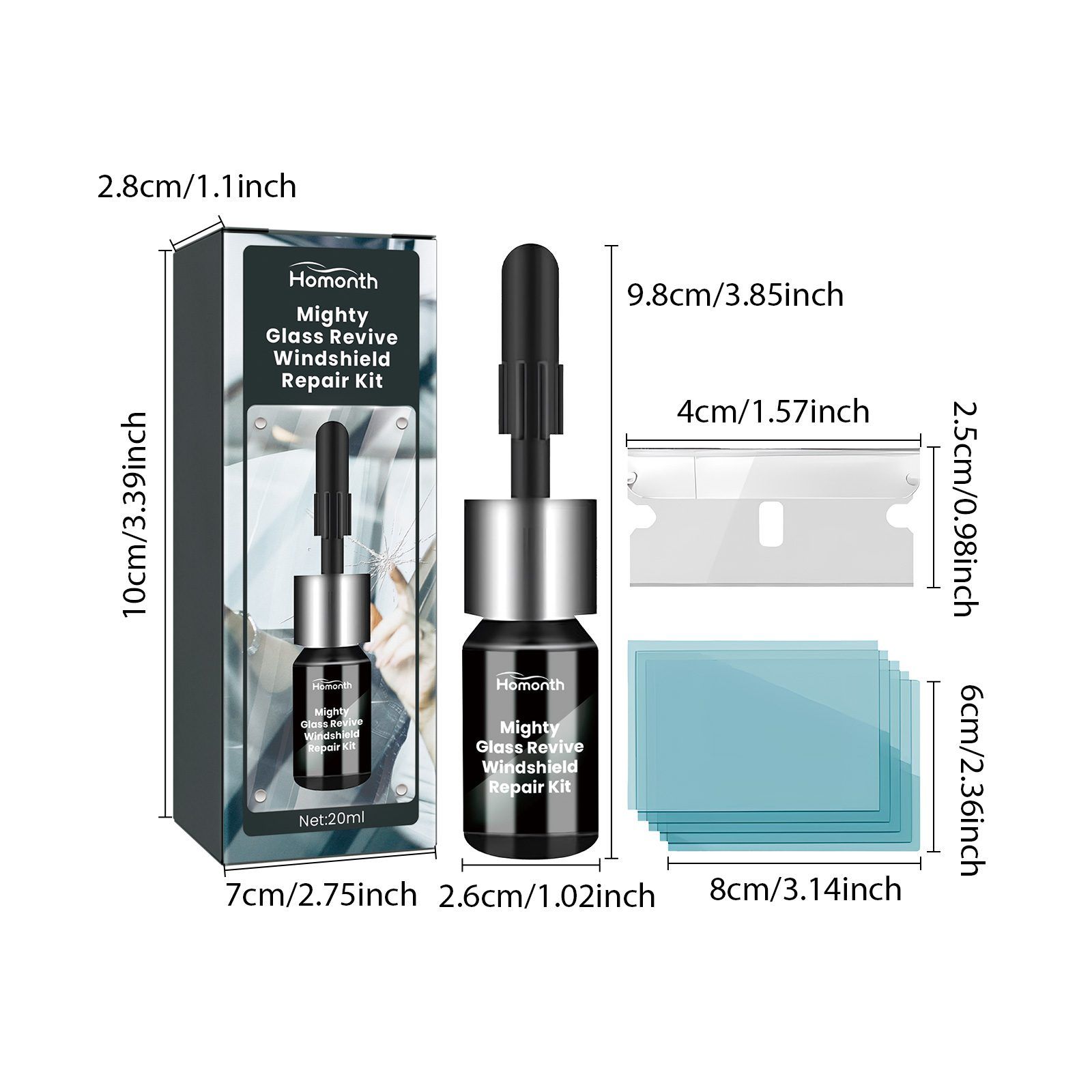 HOMONTH Automotive Windshield Glass Repair Kit, 1 Kit image 3