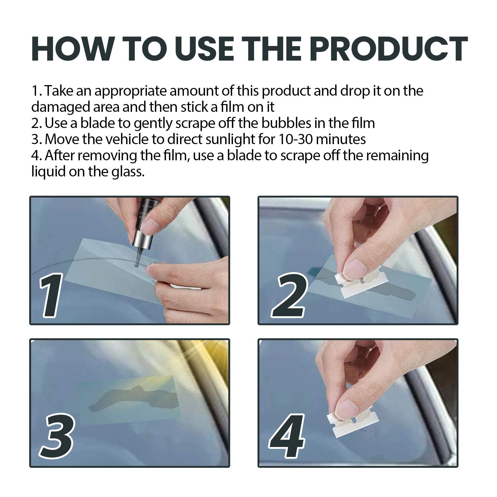 HOMONTH Automotive Windshield Glass Repair Kit, 1 Kit image 4