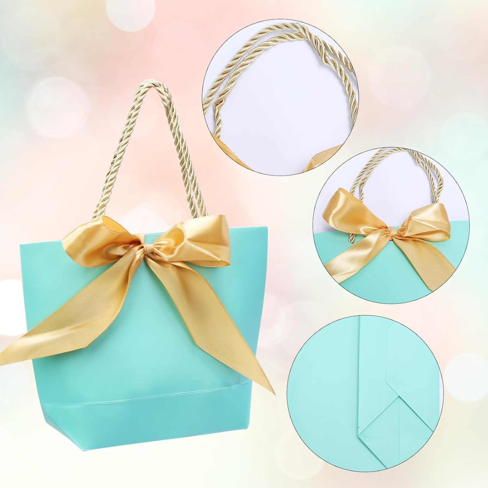 Gift Bags Set with Gold Bows, picture 2 of 3