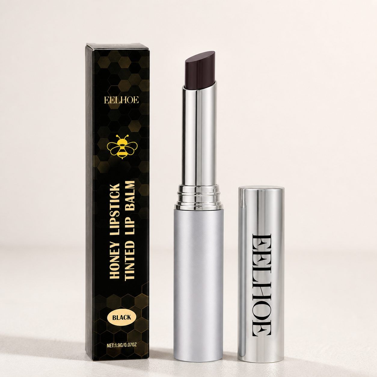 EELHOE Moisturizing Honey Lip Balm, Black, 1.9 g