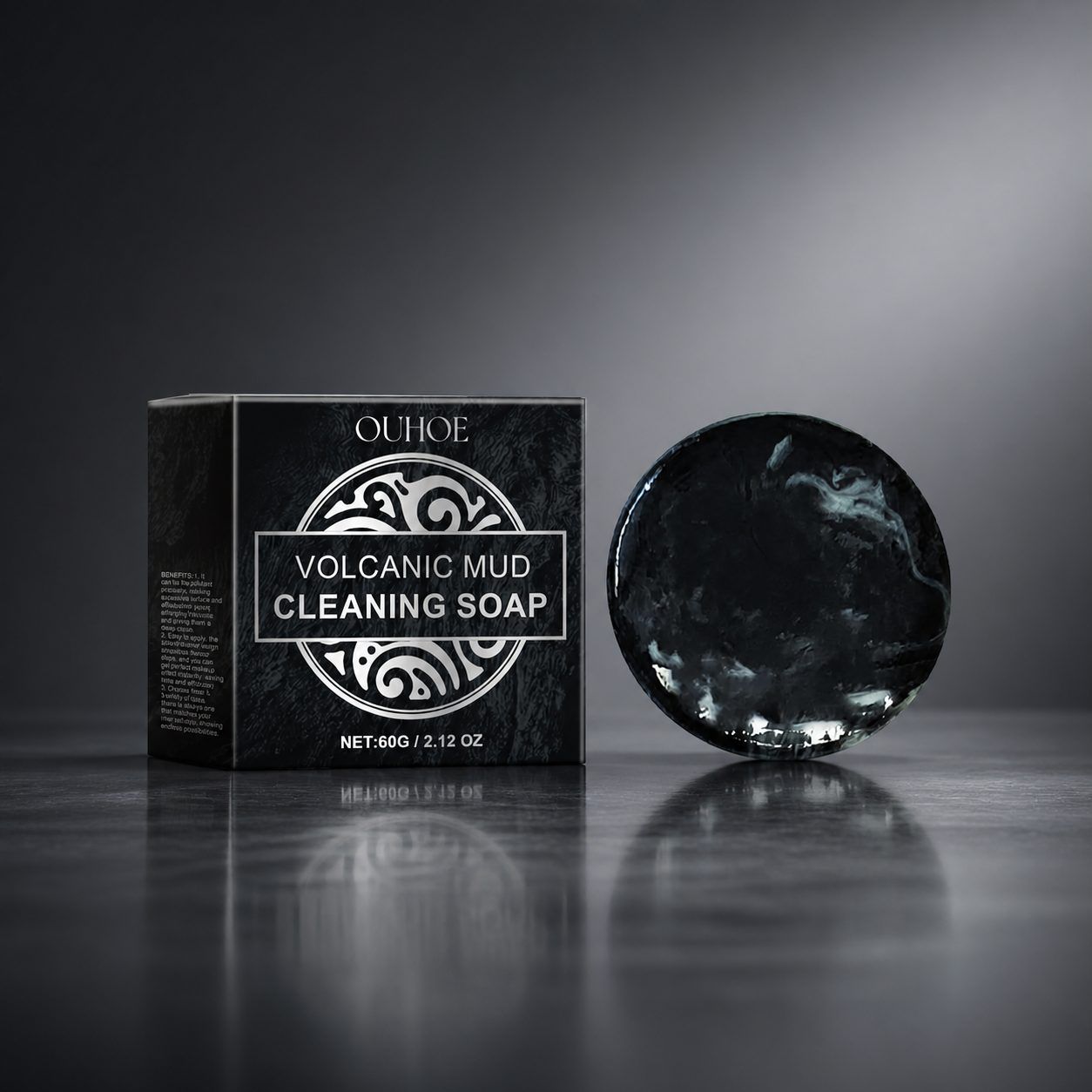 OUHOE Volcanic Mud Facial Cleansing Bar, 60 g