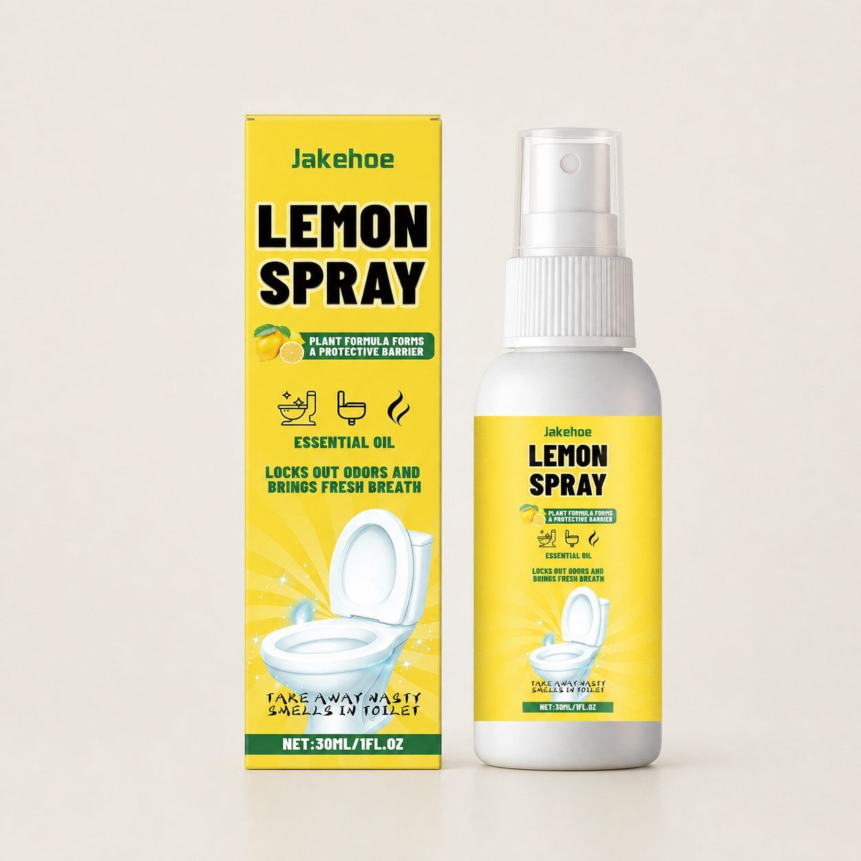 JAKEHOE Lemon Toilet Odor Spray, 30 ml / 1 Bottle image 4