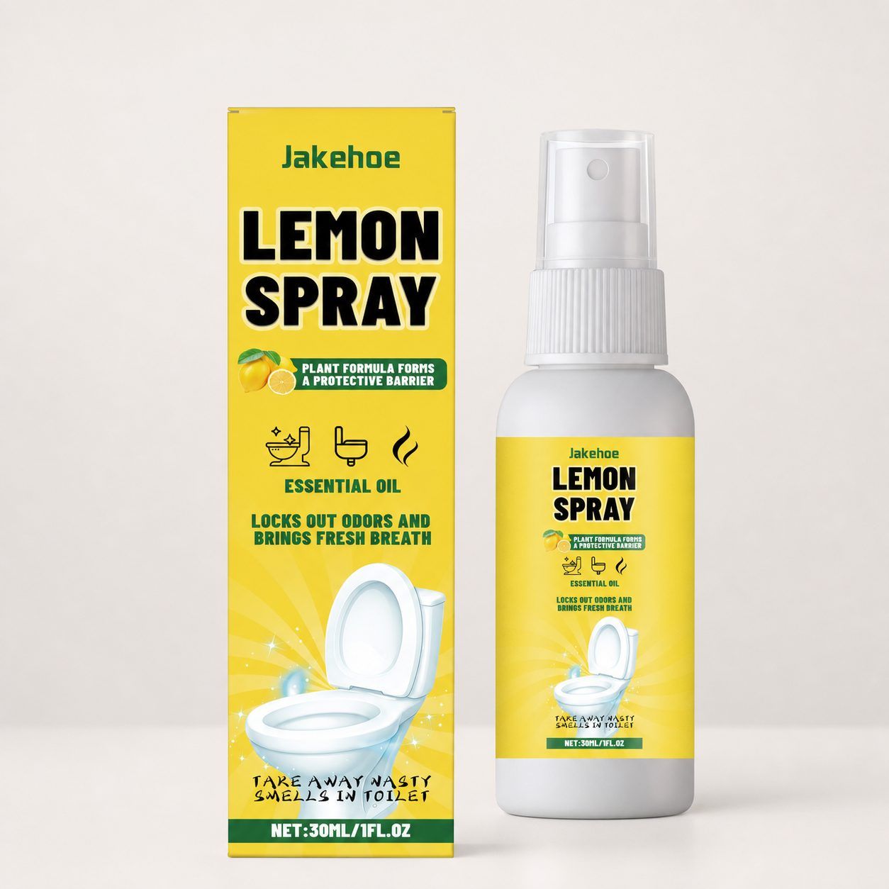 JAKEHOE Lemon Toilet Odor Spray, 30 ml / 1 Bottle image 2