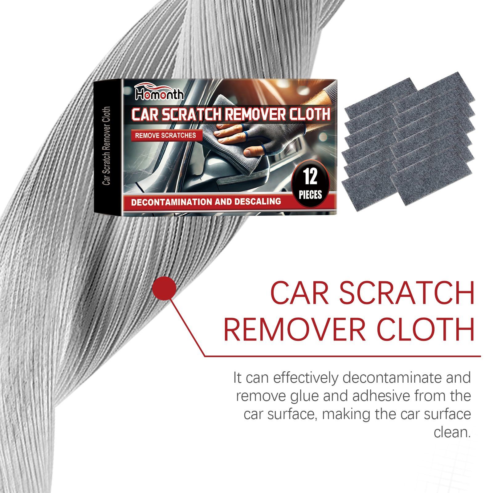 HOMONTH Automotive Scratch Care Cloths, 12 Pieces image 8