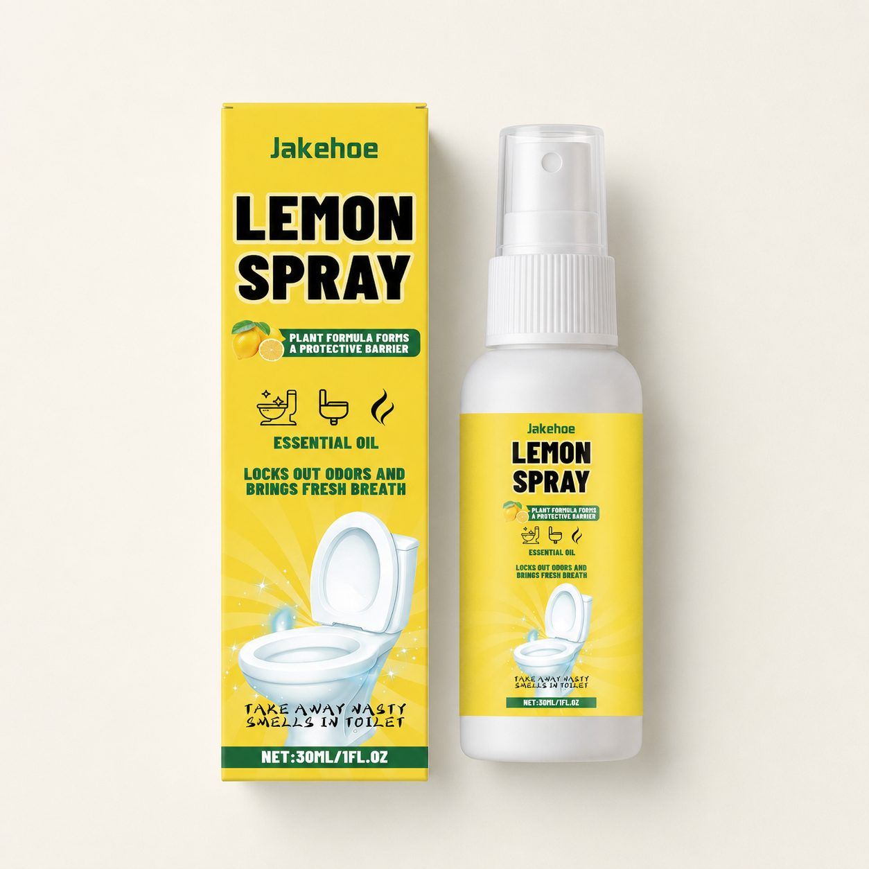 JAKEHOE Lemon Toilet Odor Spray, 30 ml / 1 Bottle image 5