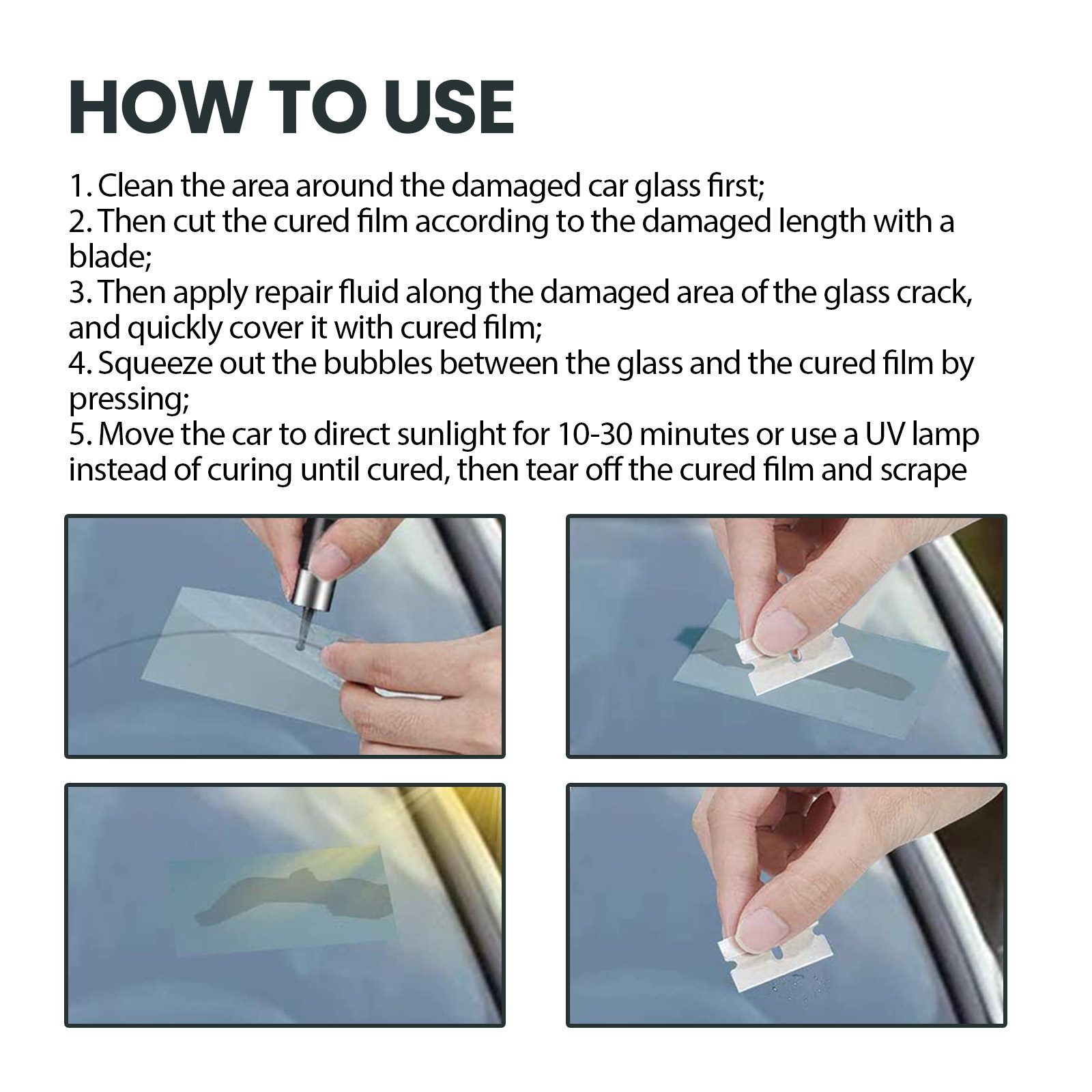 HOMONTH Windshield Glass Repair Kit, 1 Kit image 4