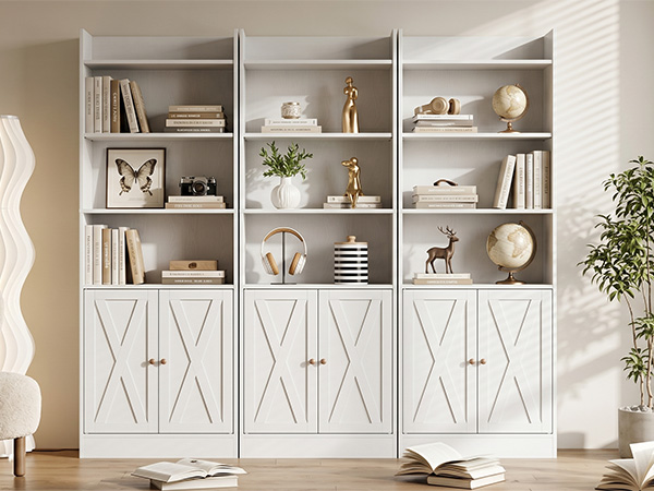 Wood Bookcase with Doors, picture 3 of 5