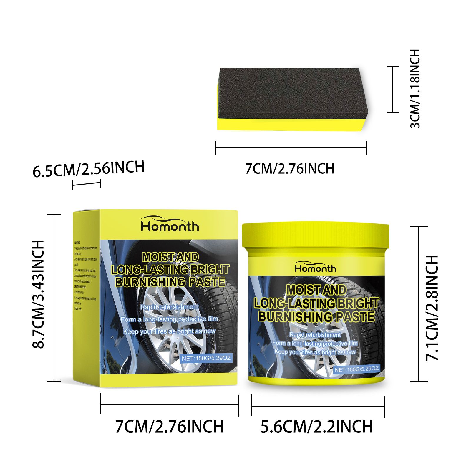 HOMONTH Automotive Tire Care Paste, 1 Kit image 3