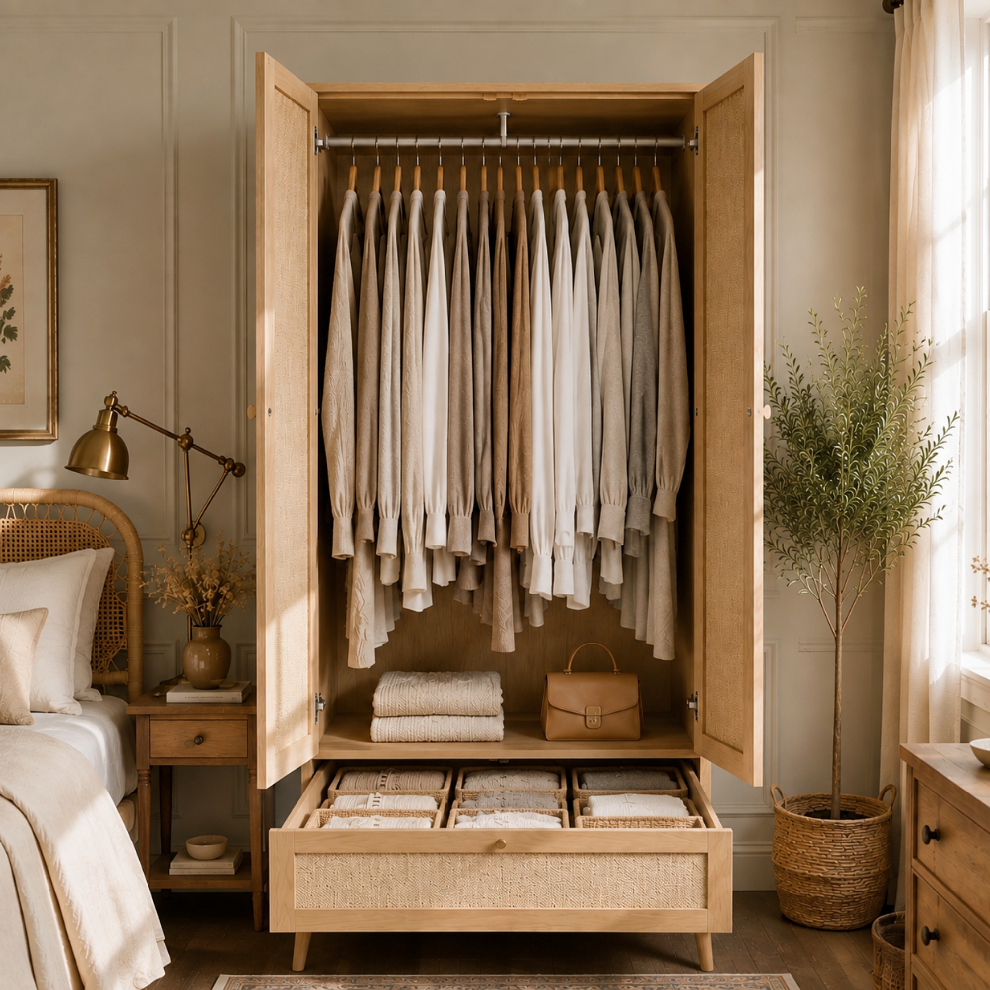 2 Door Double Wardrobe 180H X80W X 55D With Drawer, 180cm