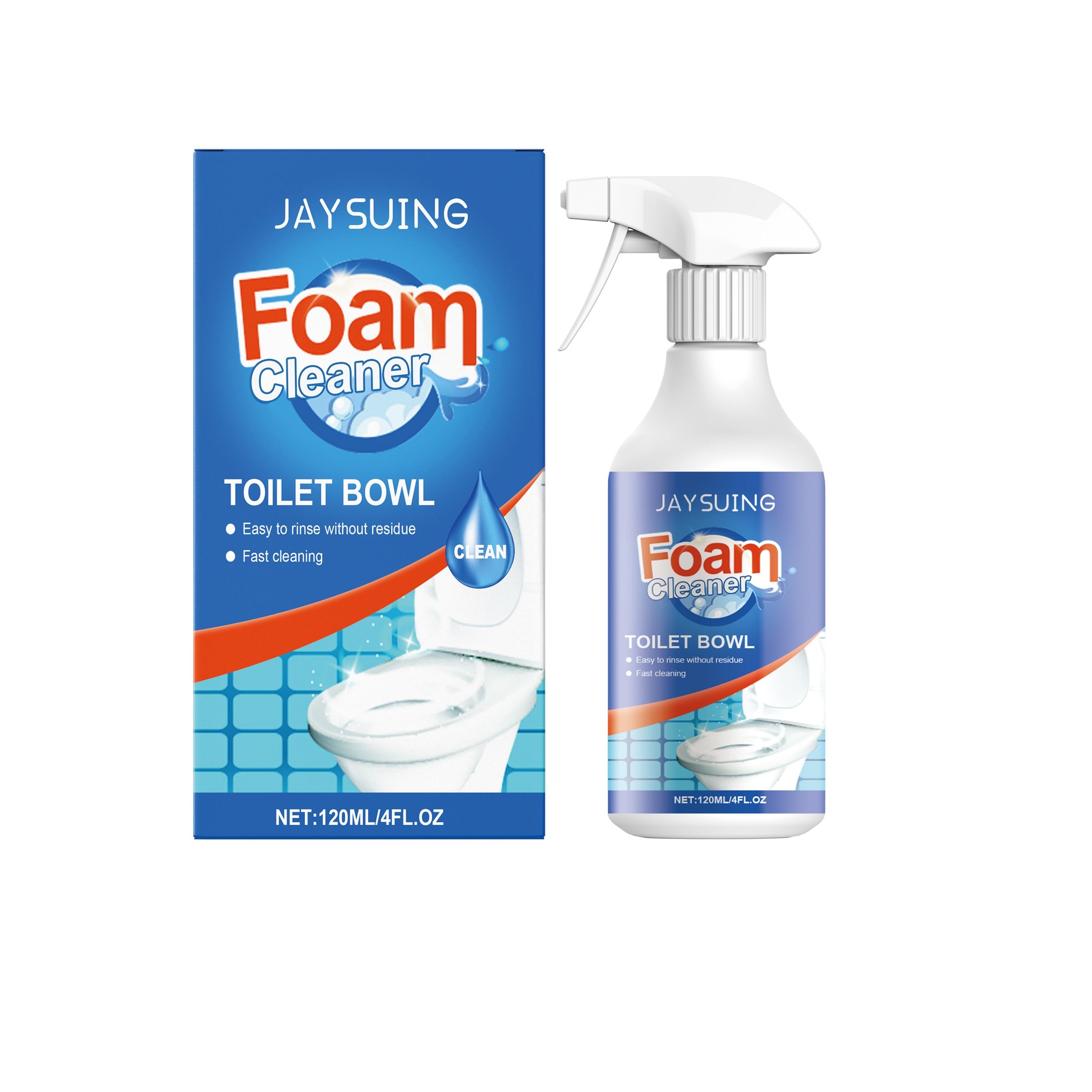 JAYSUING Foaming Toilet Bowl Cleaner Spray, 120 ml / 1 Bottle