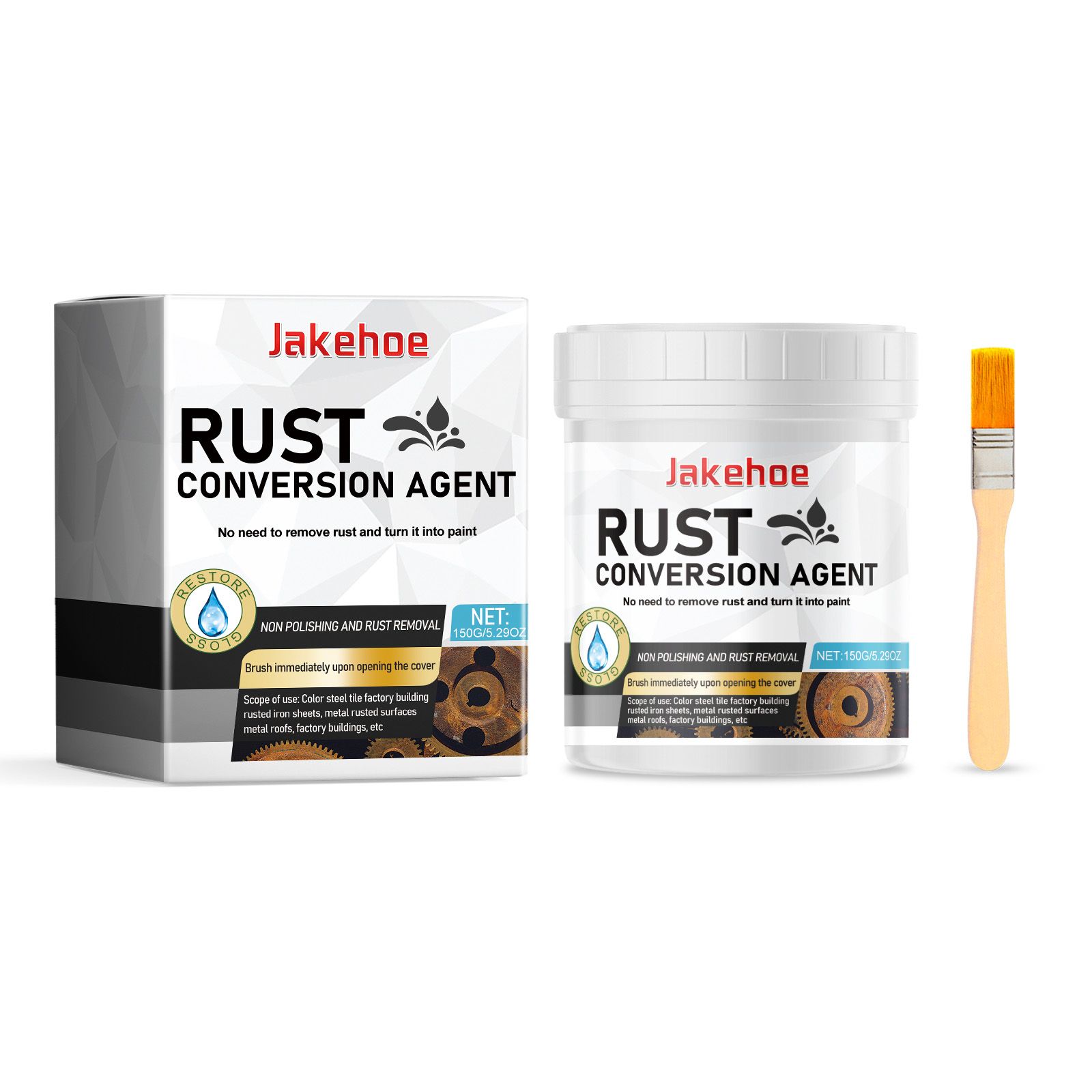 JAKEHOE Metal Rust Converter Paste Kit, 1set Kit