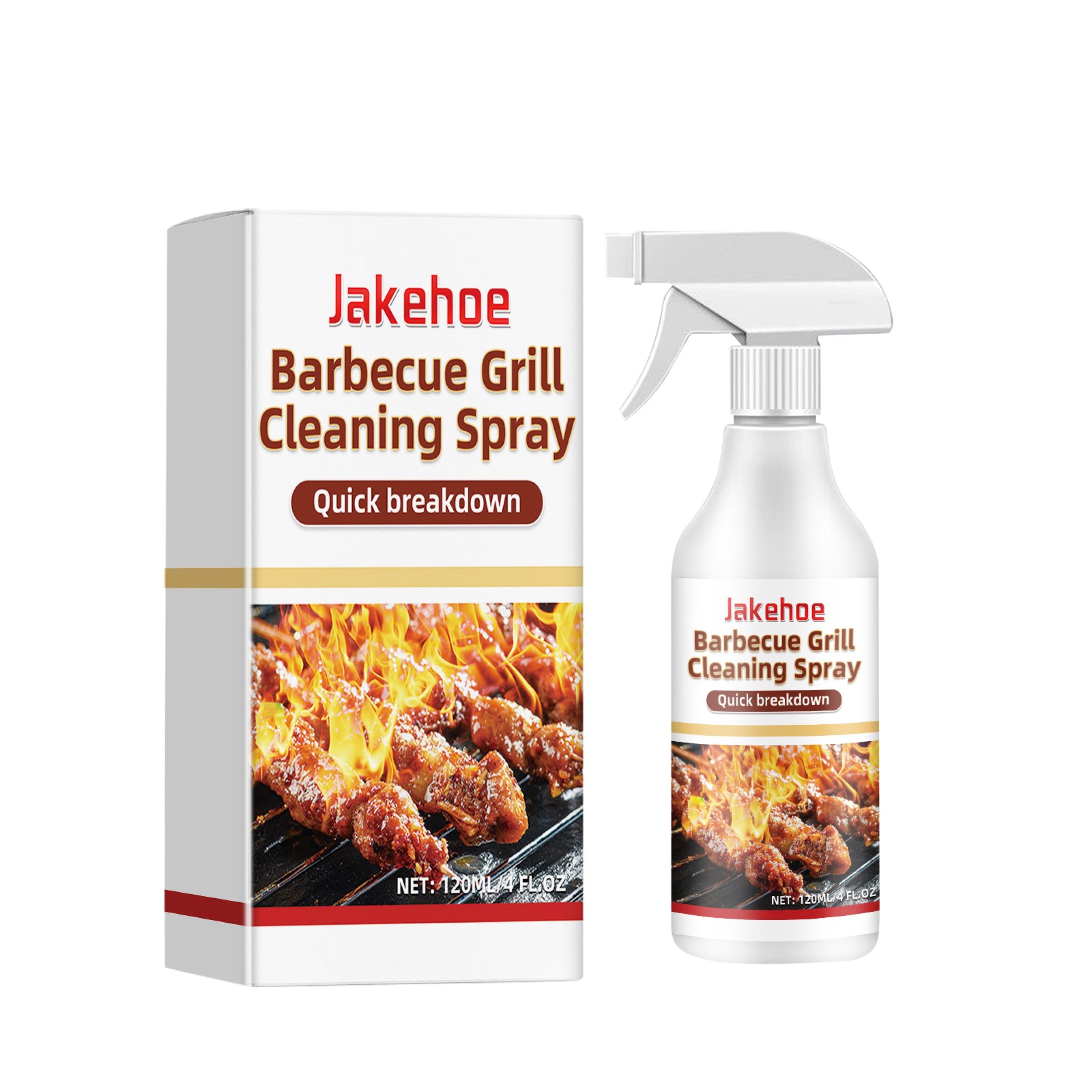 JAKEHOE Barbecue Grill Cleaner Spray, 120 ml / 1 Bottle