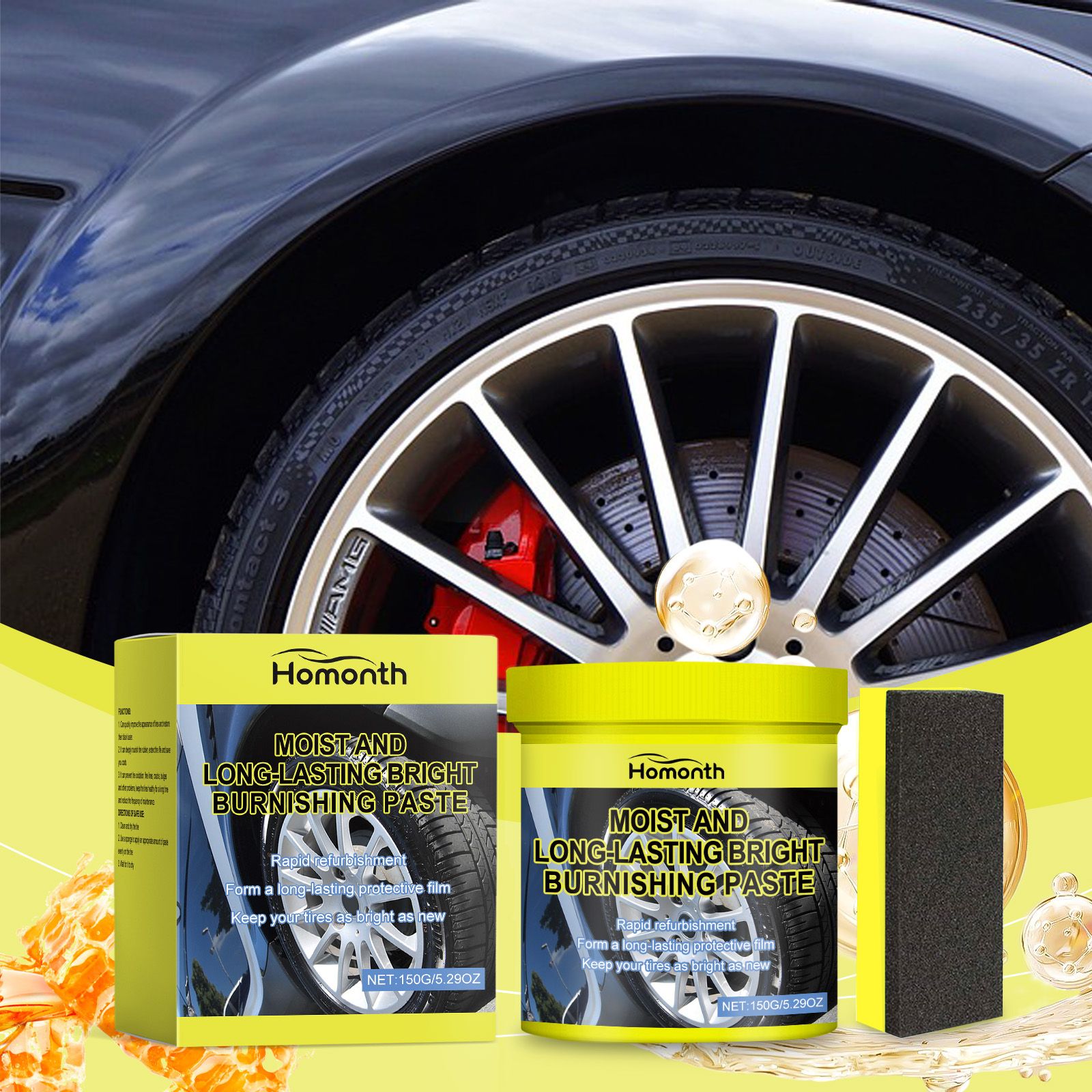 HOMONTH Automotive Tire Care Paste, 1 Kit image 5