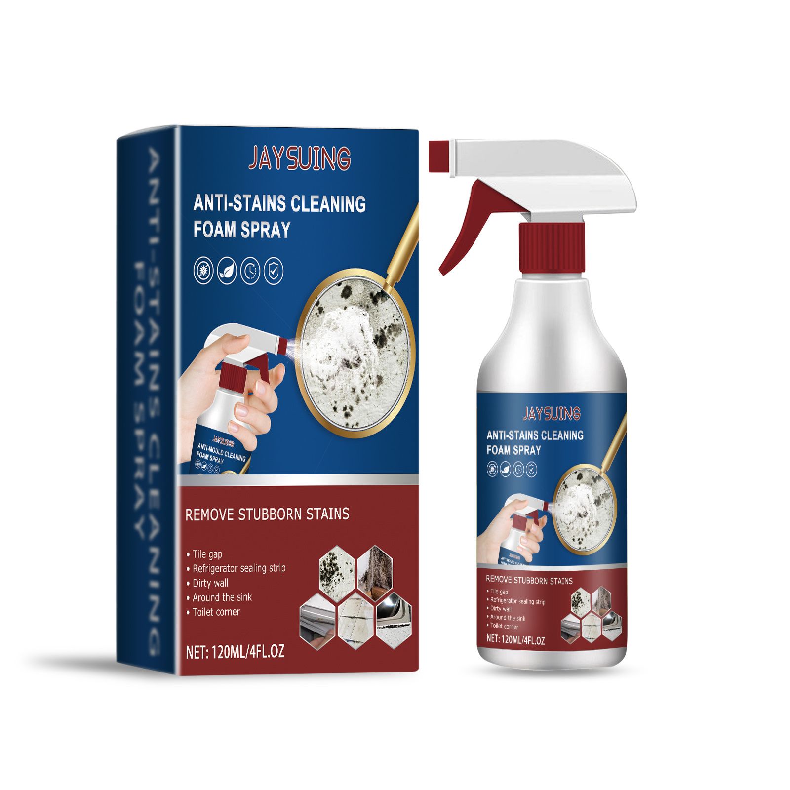 JAYSUING Bathroom Foam Cleaner Spray, 120 ml / 1 Bottle