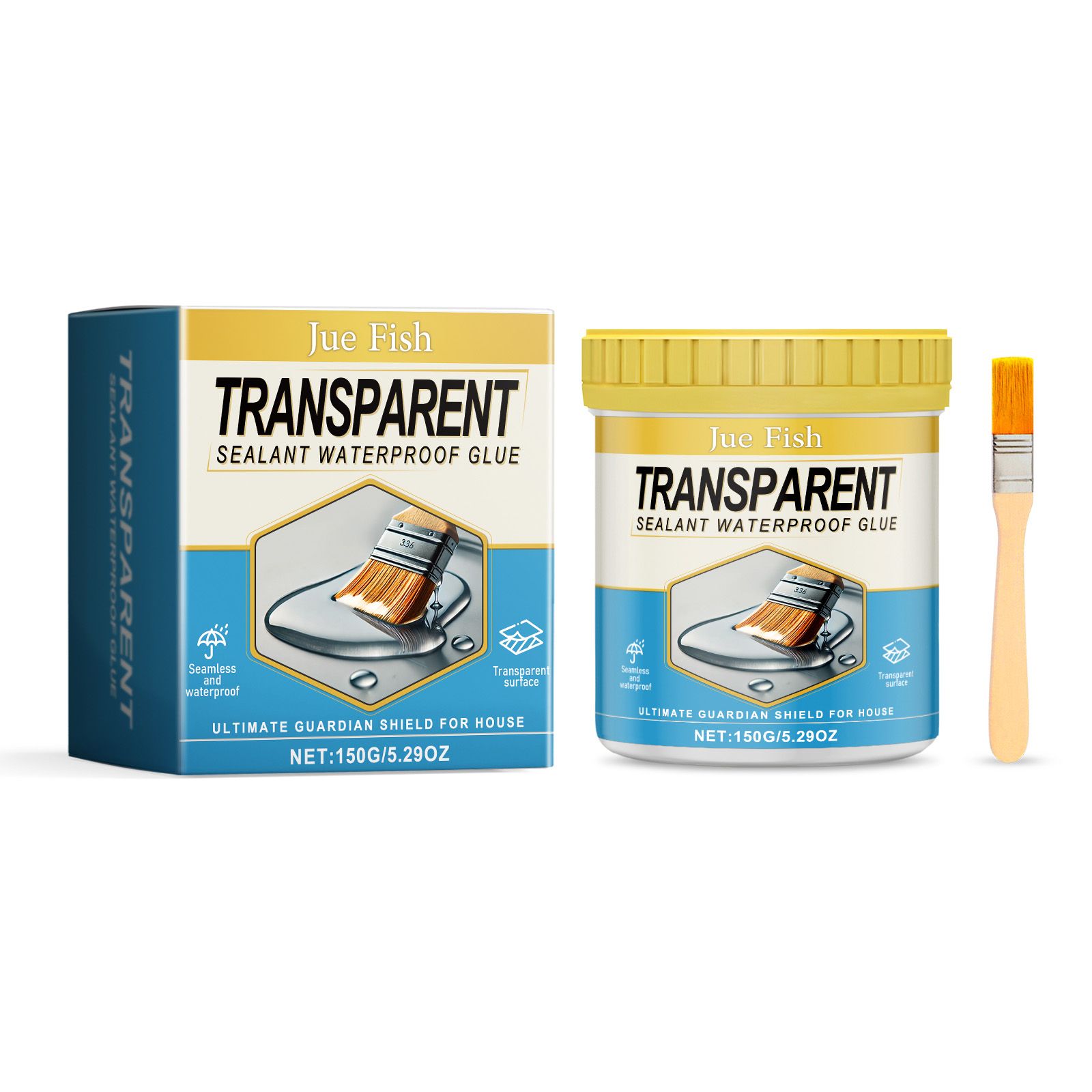 JUE FISH Clear Waterproof Repair Sealant Kit, 1 Piece Kit