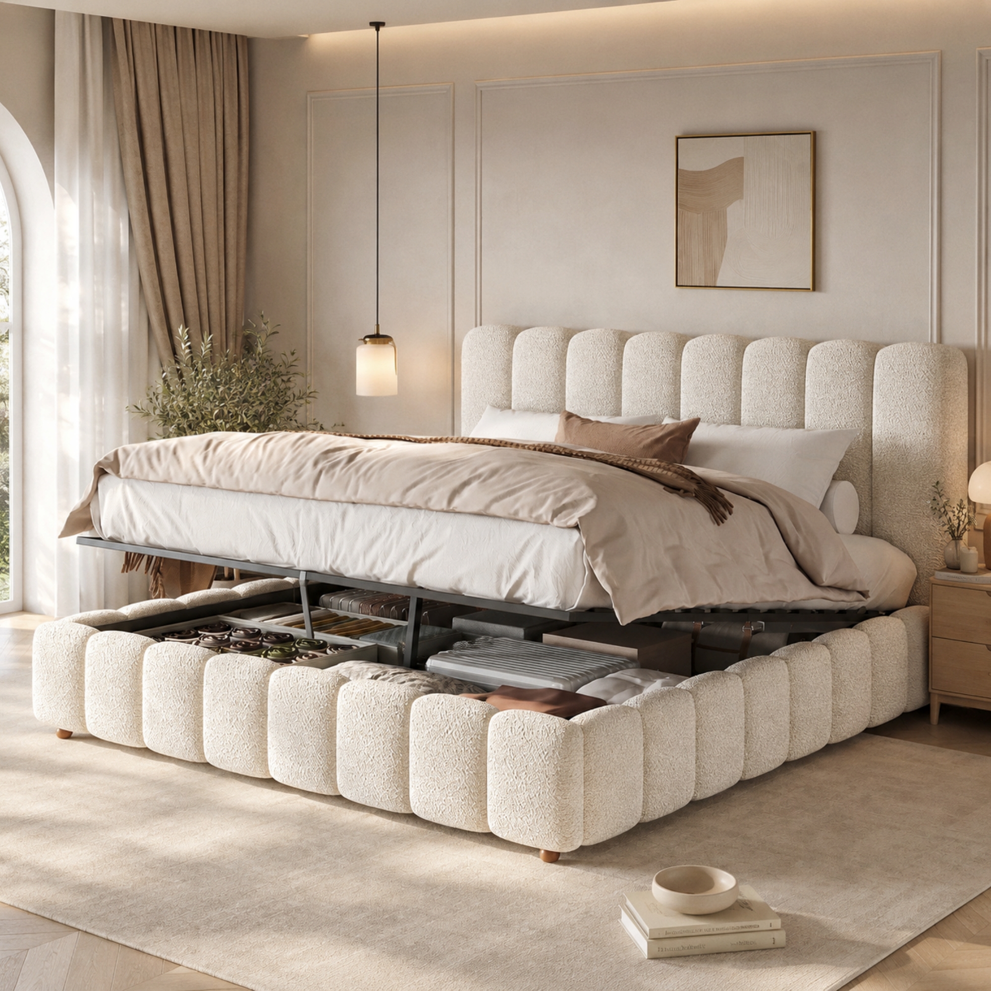 Upholstered Bed, Super King Size 6ft-180x200cm, Hydraulic Functional — image 4