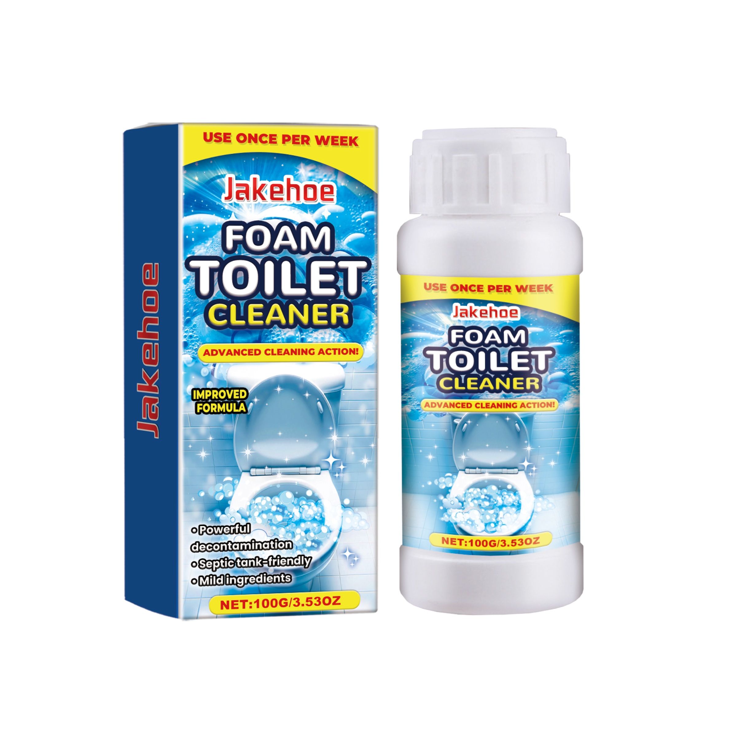 JAKEHOE Foaming Toilet Bowl Cleaner Powder, 100 g