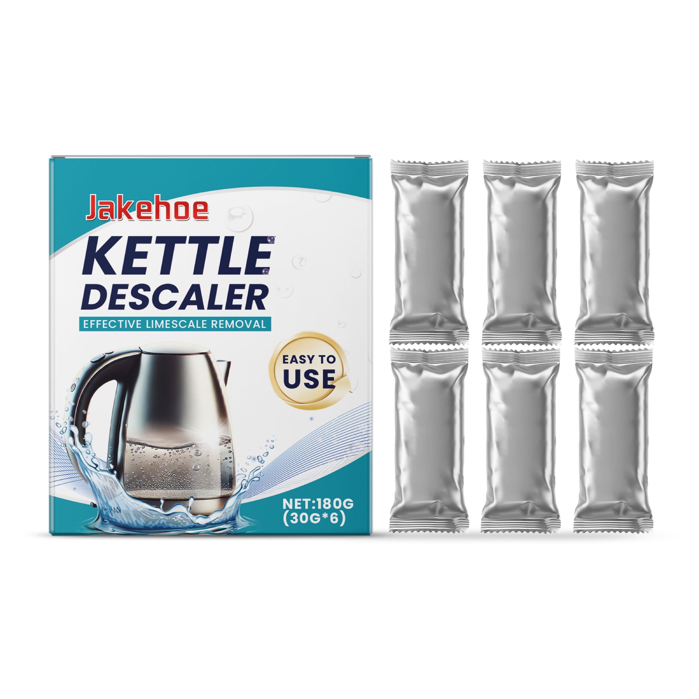 JAKEHOE Kettle Descaler Powder, 6 Packets of 30 g