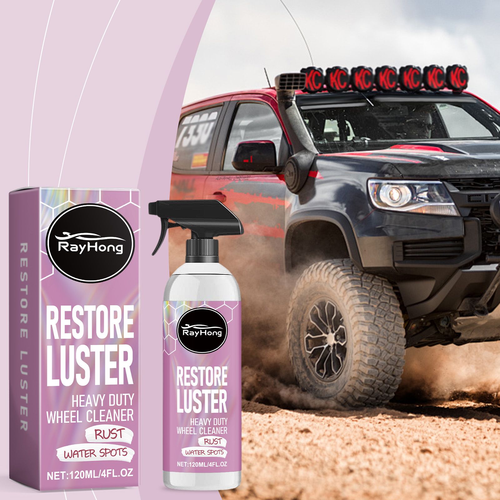 RAYHONG Automotive Wheel Cleaner, 120 ml / 1 Bottle image 6
