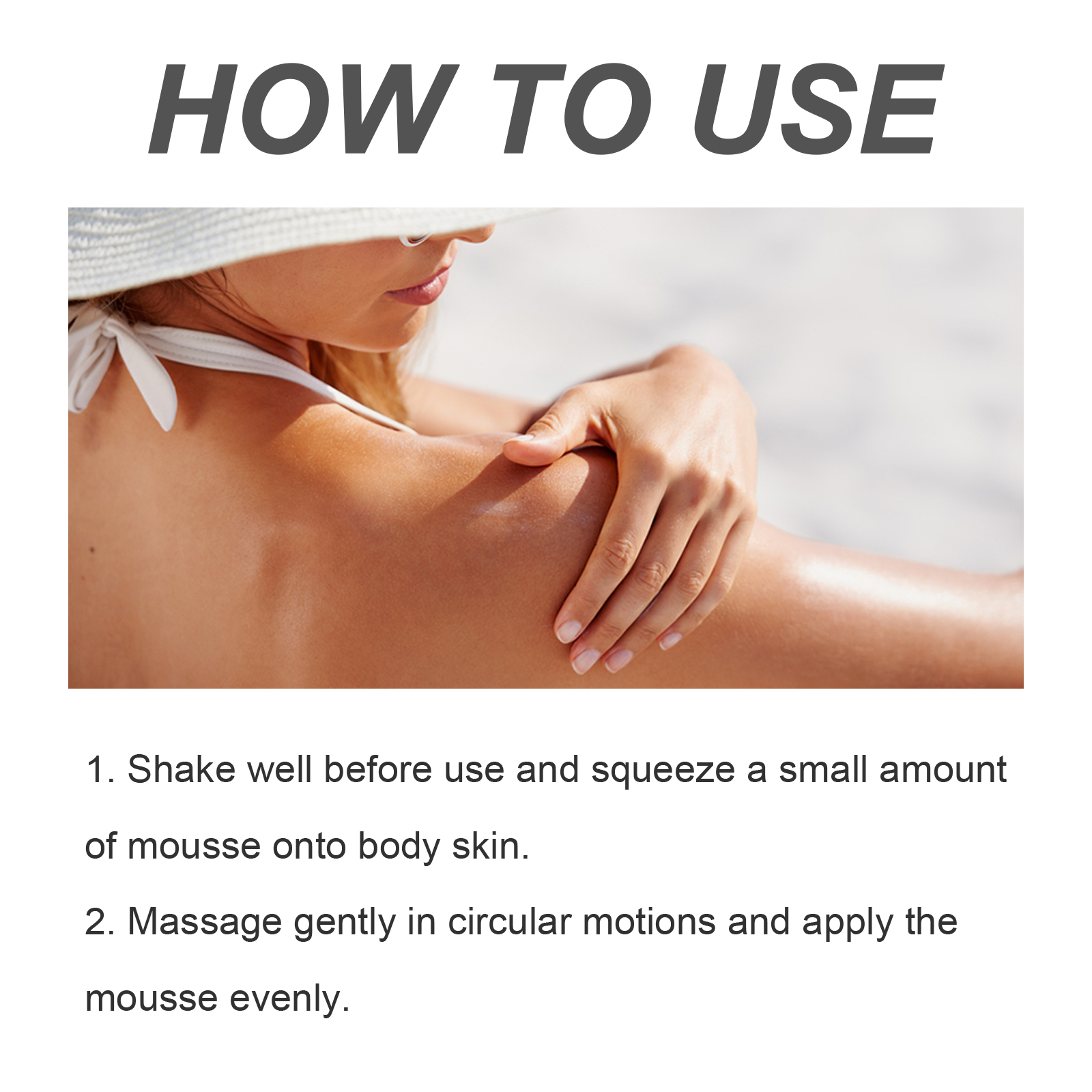 OceAura Tanning Mousse, Summer Outdoor Seaside Help Sun Moisturizing Skin Natural Fashion Wheat Color image 6