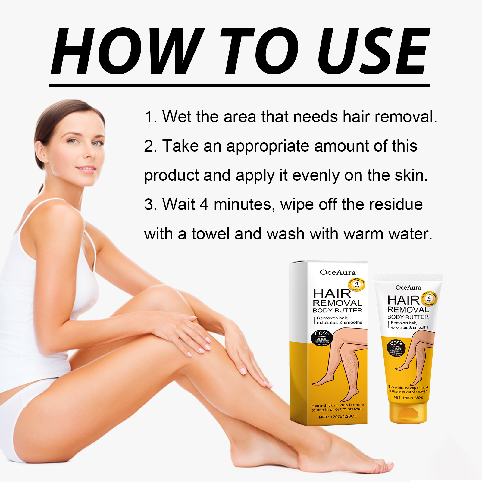 oceaura hair removal body butter gentle hair removal non irritating unde 2