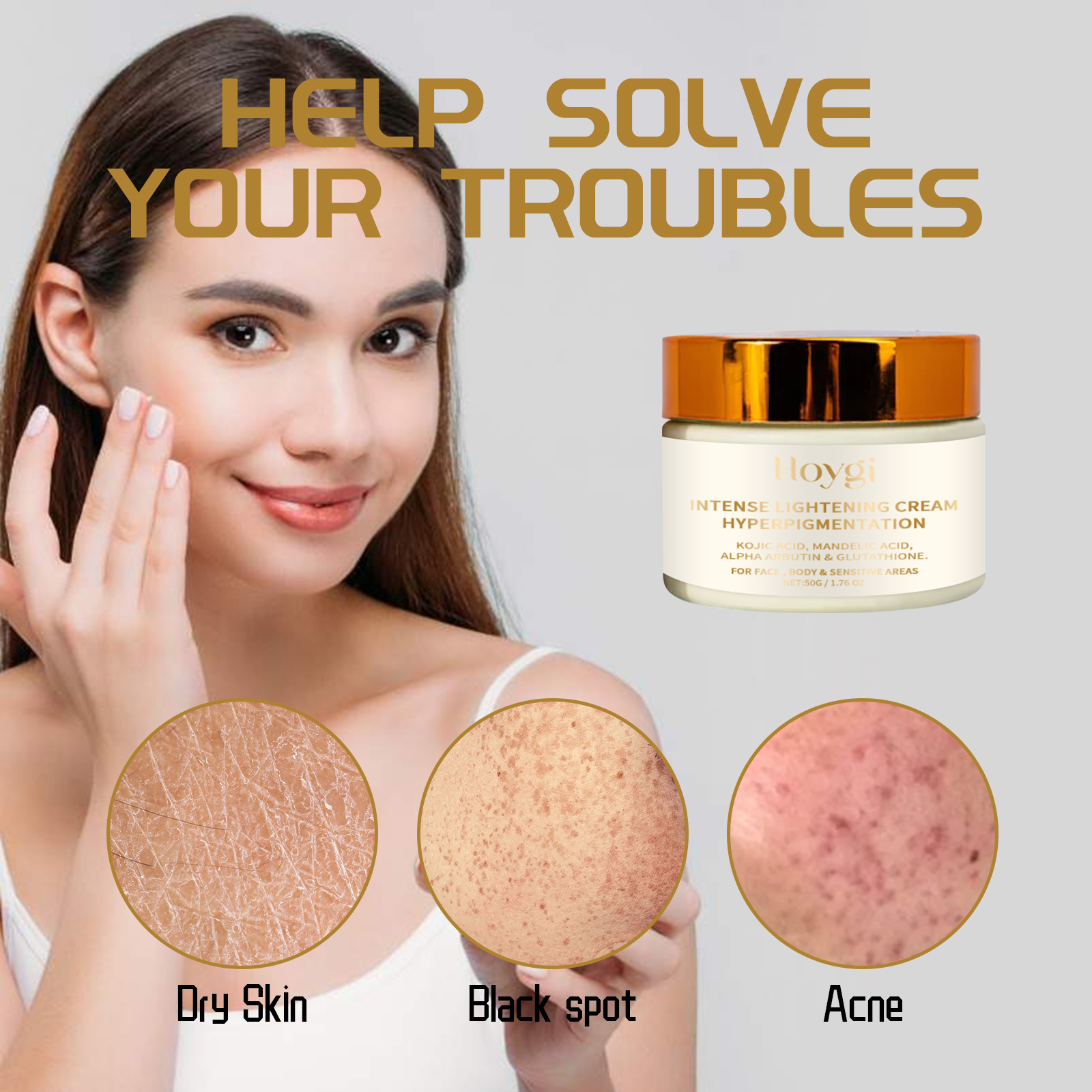 Hoygi Intense Lightening Cream, Ultra Hydrating Firming Radiance Skin Moisturizing Cream image 3
