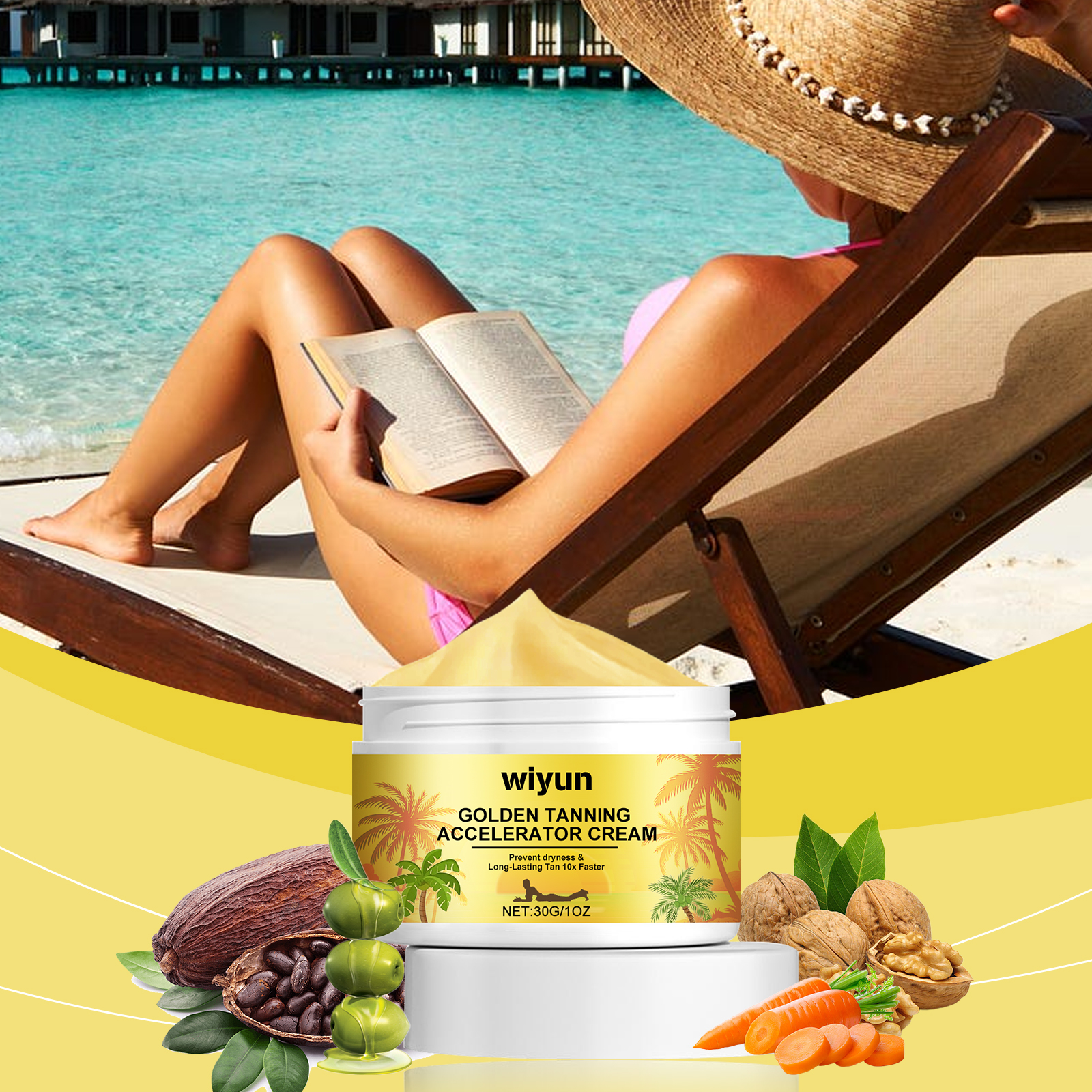 Wiyun Anti-Tanning Cream For Summer Outdoor Sunbathing To Even Out Skin Tone And Create A Wheat Tan Anti-Tanning Cream image 2