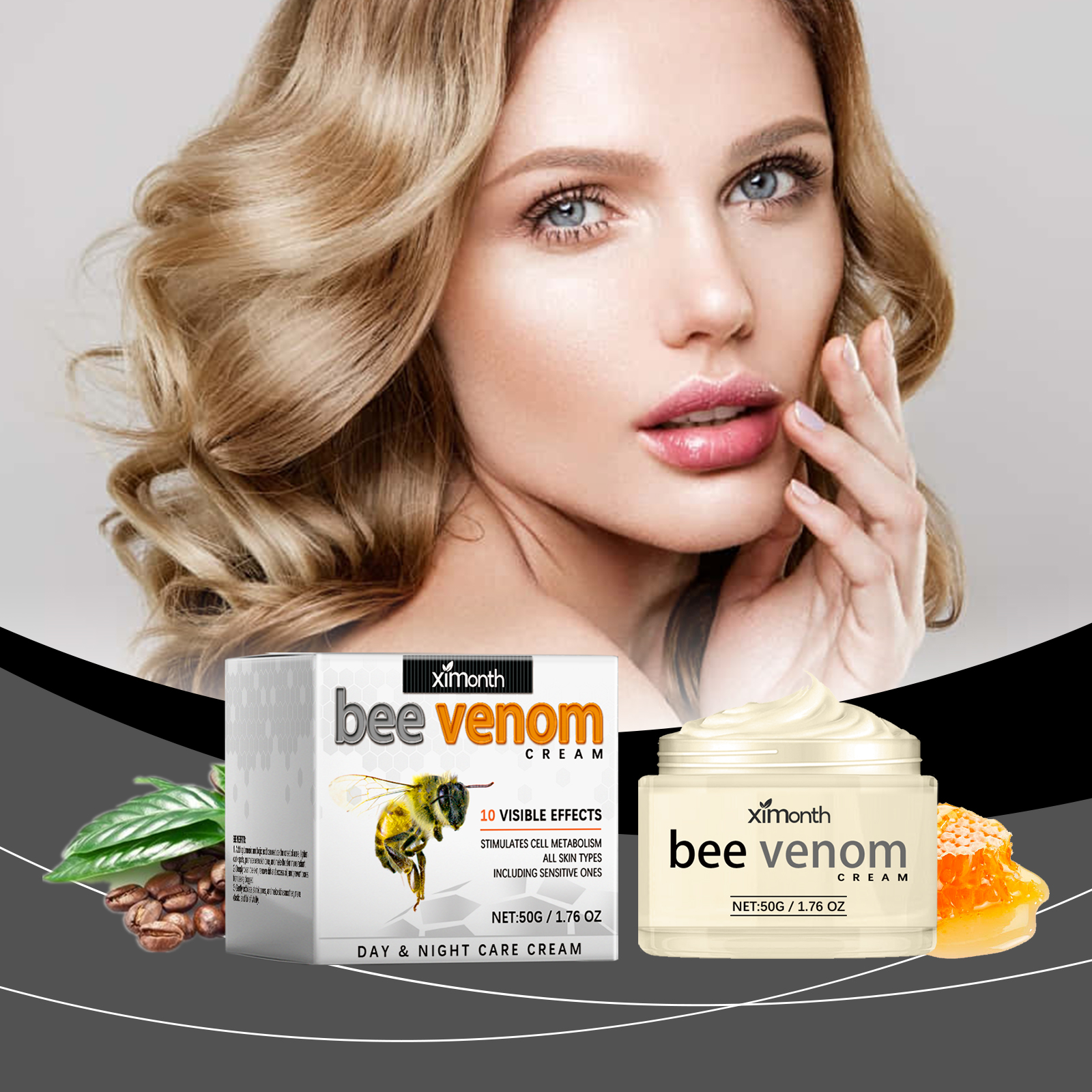 Ximonth Bee-Venom Anti-Wrinkle Firming Face Cream Moisturizes, Hydrates, Lightens, Brightens And Lifts Fine Lines image 2