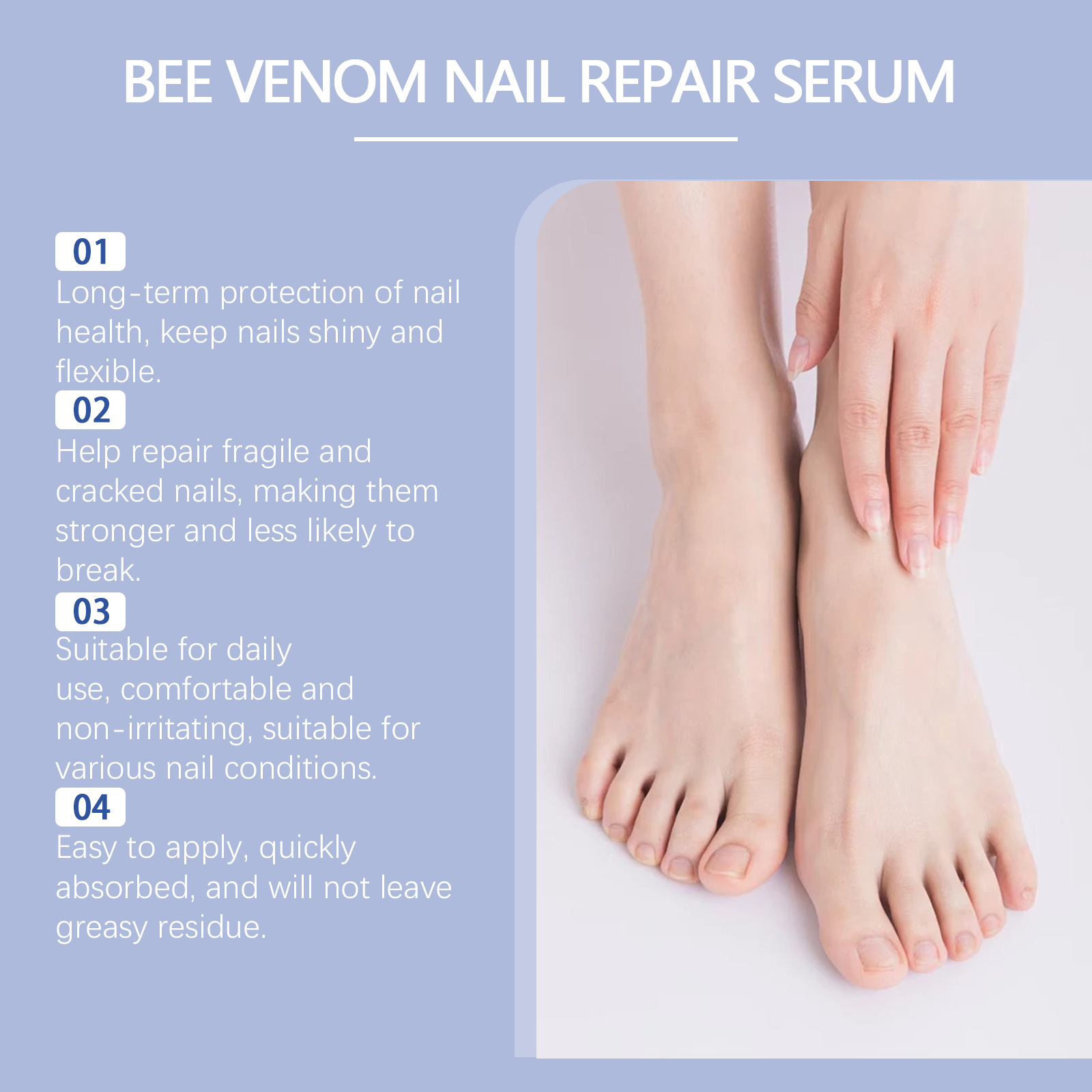 Houkea Bee Venom Nail Repair Lotion Gently Cleanses Nails, Moisturizes And Brightening Nails Soothing Care Essence image 13
