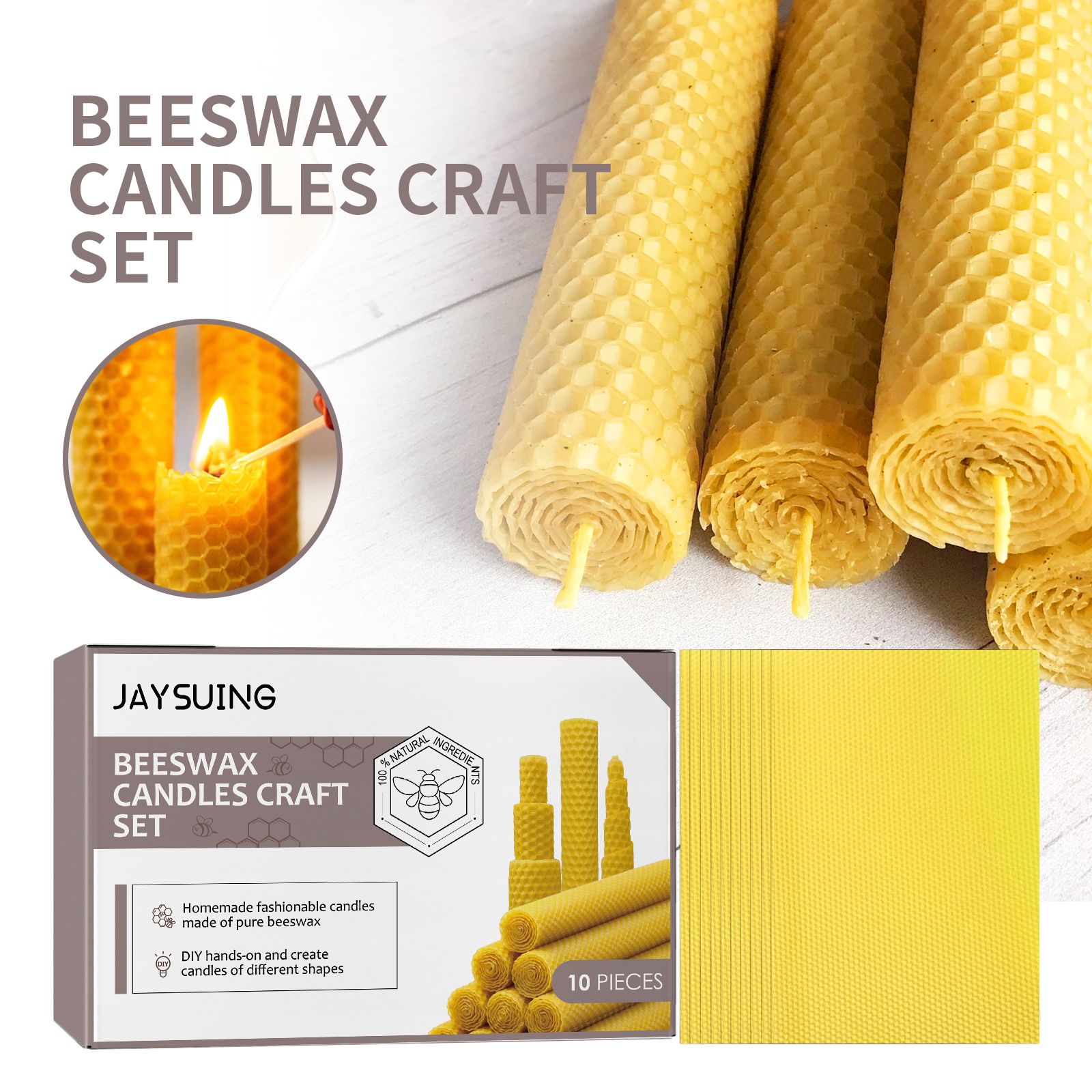 JAYSUING Candle-Making Wax Sheets, 10 Pieces image 3