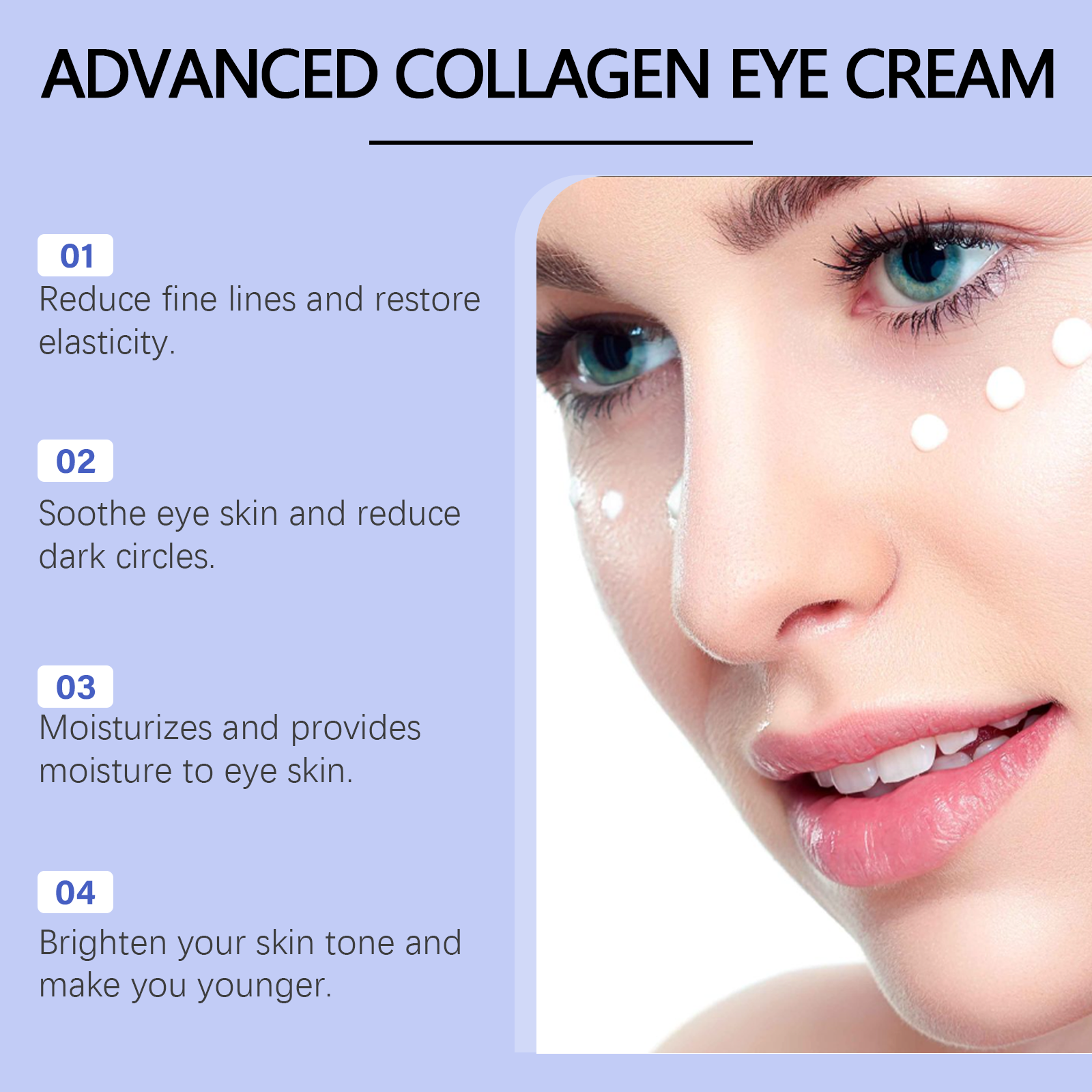 OUHOE advanced collagen eye cream promotional image highlighting moisturizing eye care