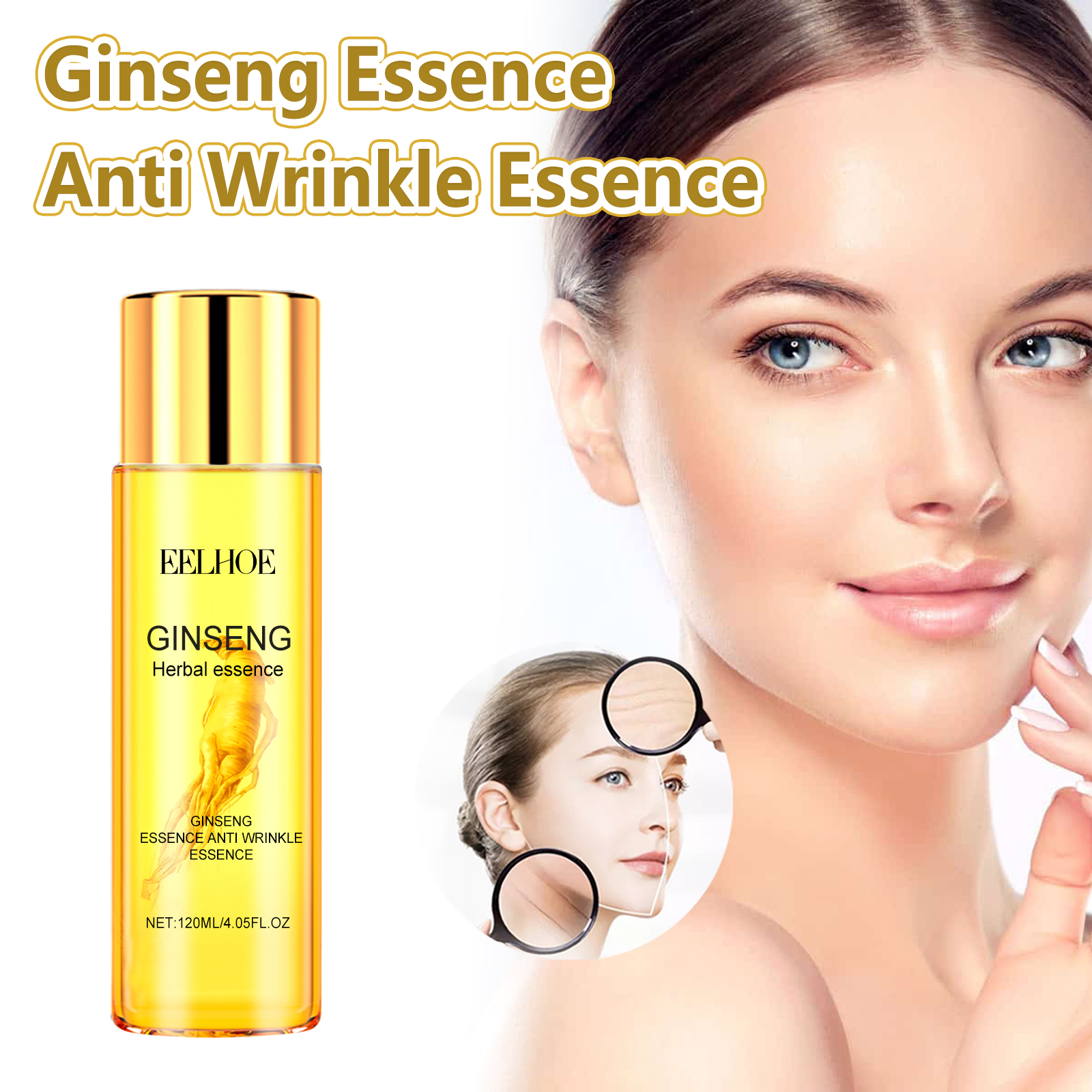 EELHOE Ginseng Essence Anti Wrinkle Essence, Wrinkles Firming Facial Skin Smooth And Tender And Elastic image 4